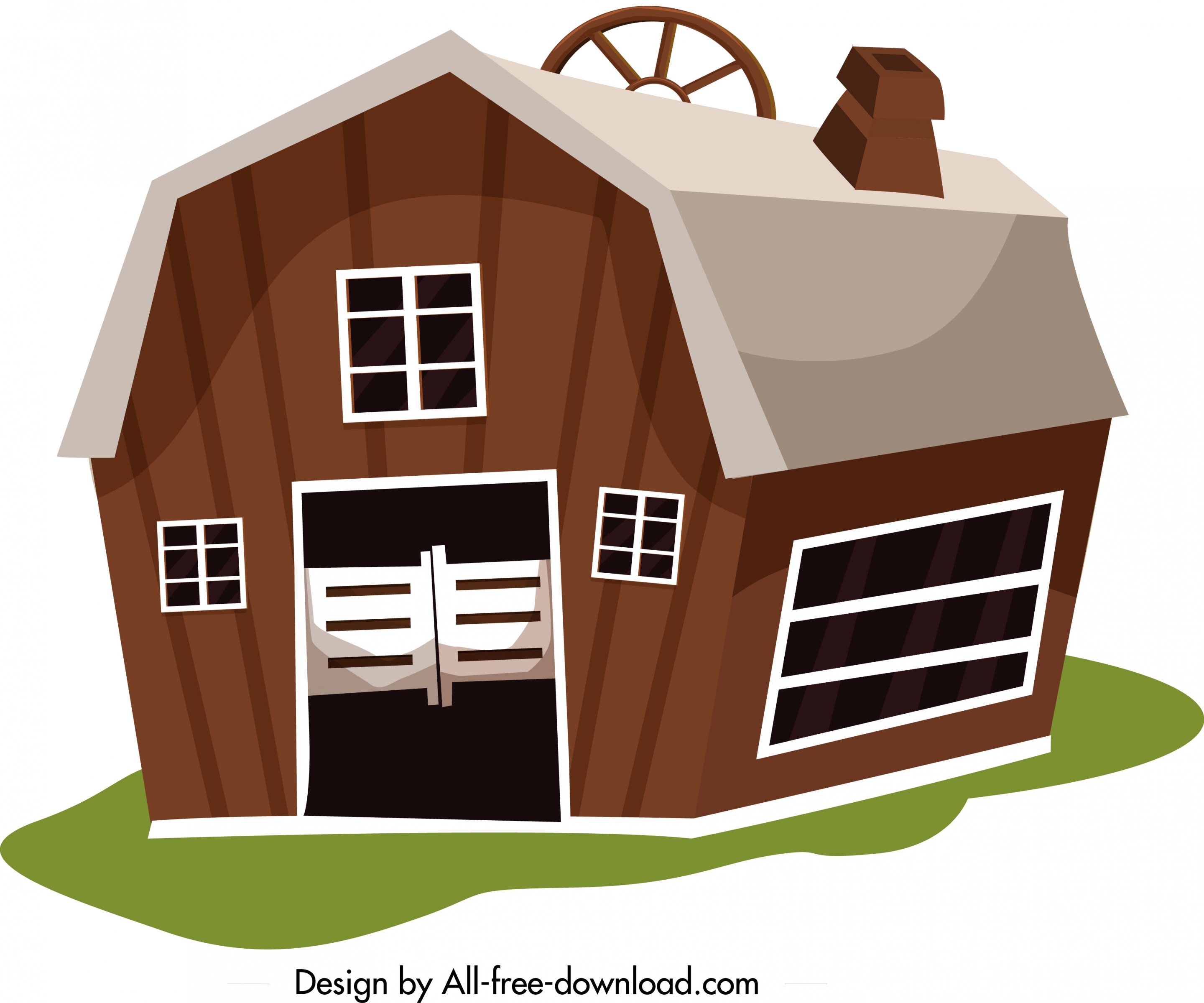 farm warehouse icon classical brown design