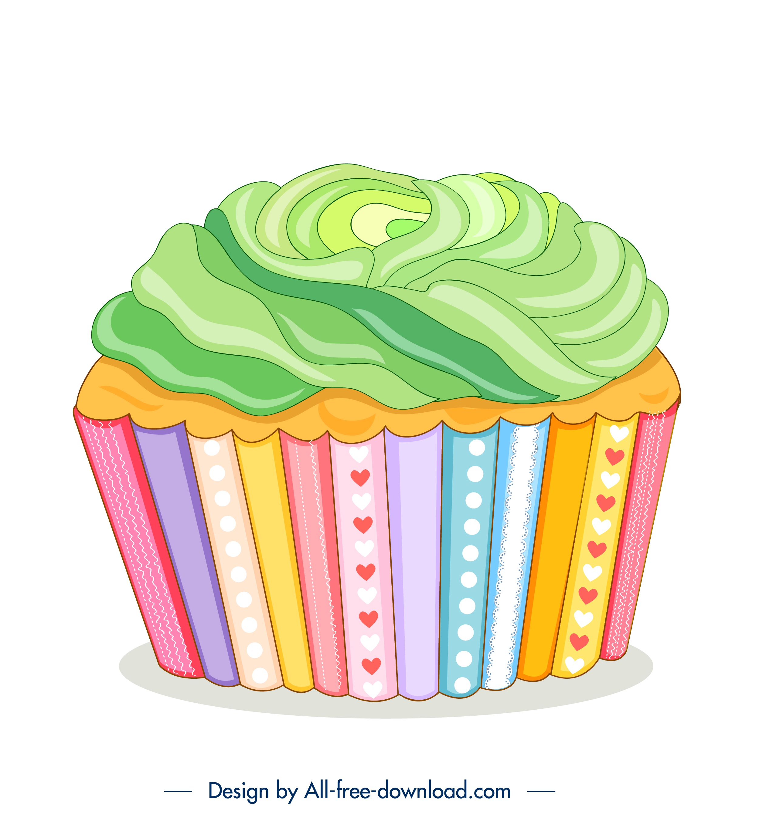 cupcake icon colorful modern 3d design