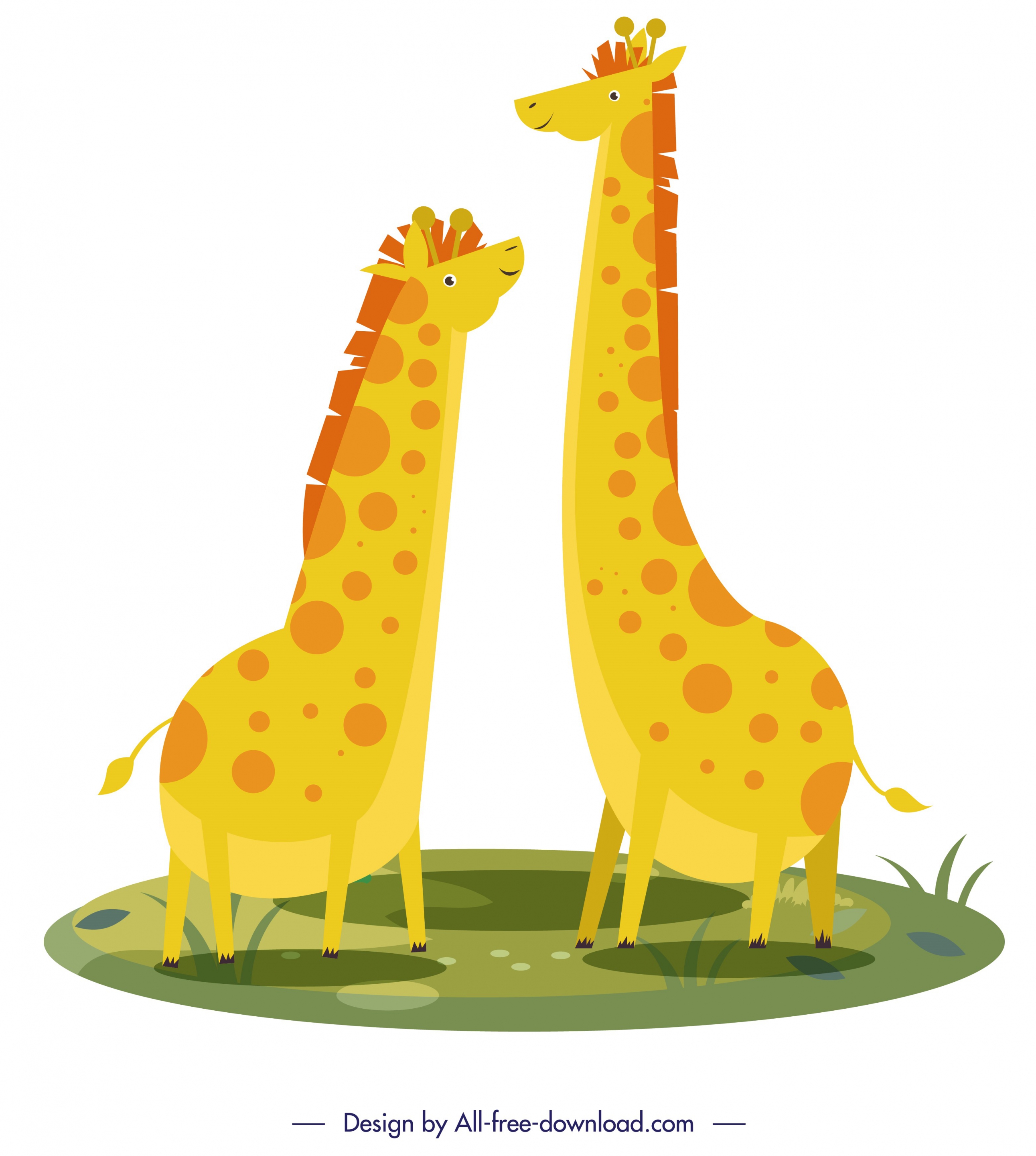 giraffe wild animals painting funny cartoon design