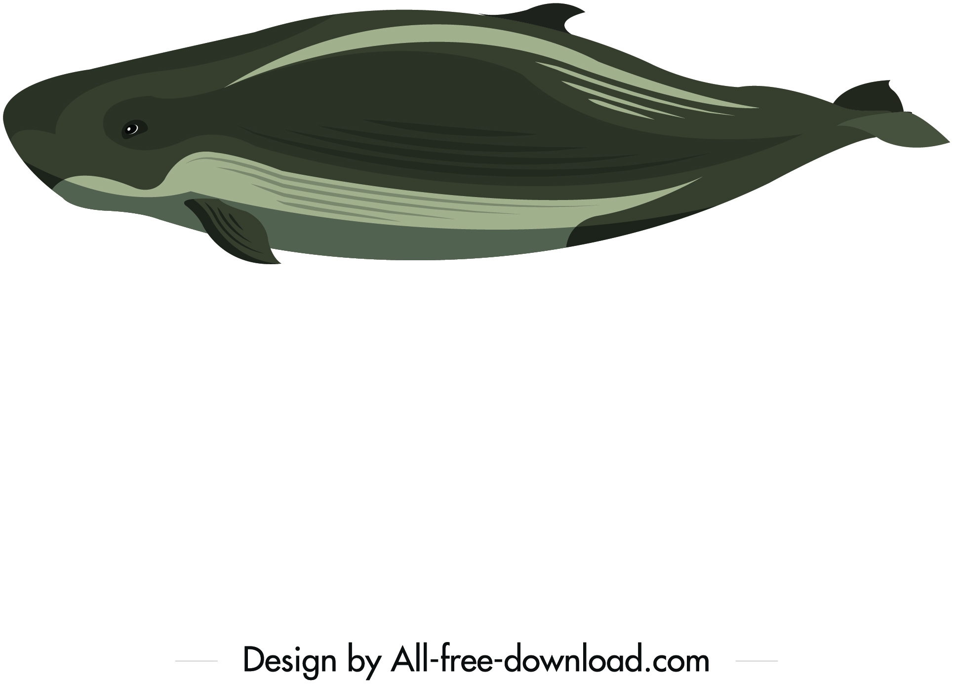 huge whale icon dark green design