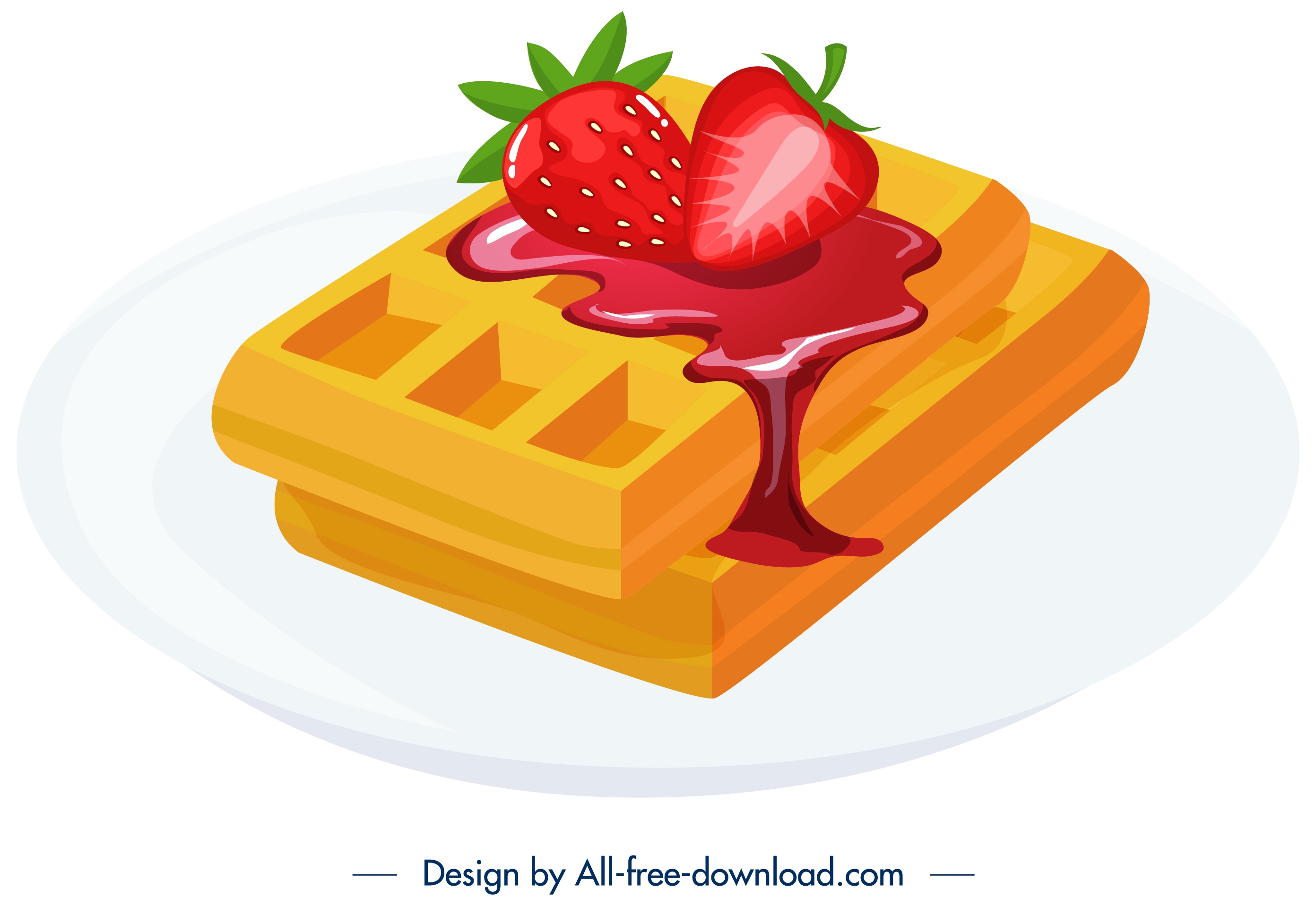 breakfast dessert icon chocolate strawberry jam melting decor