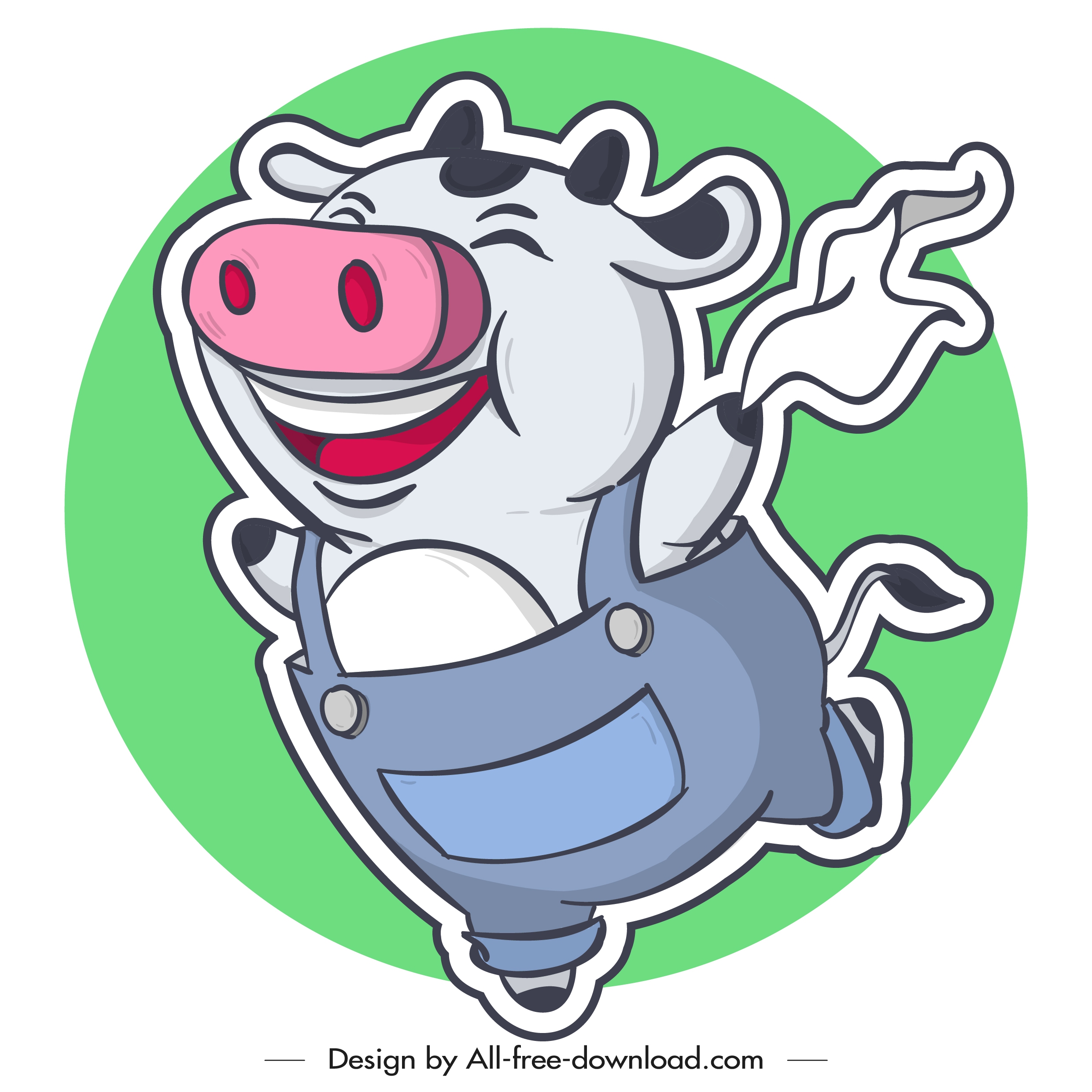 pig icons funny stylized cartoon design