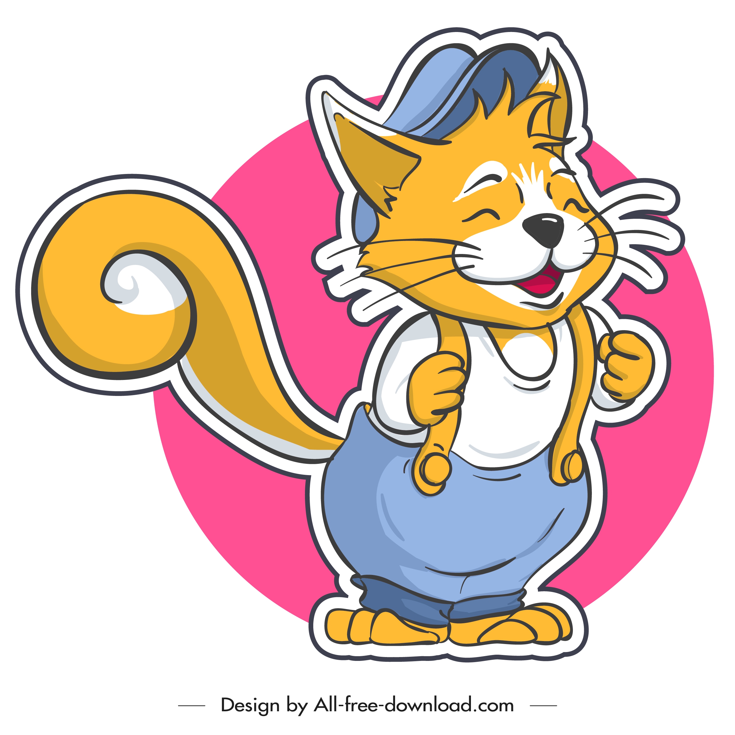 cat icon cute stylized cartoon character