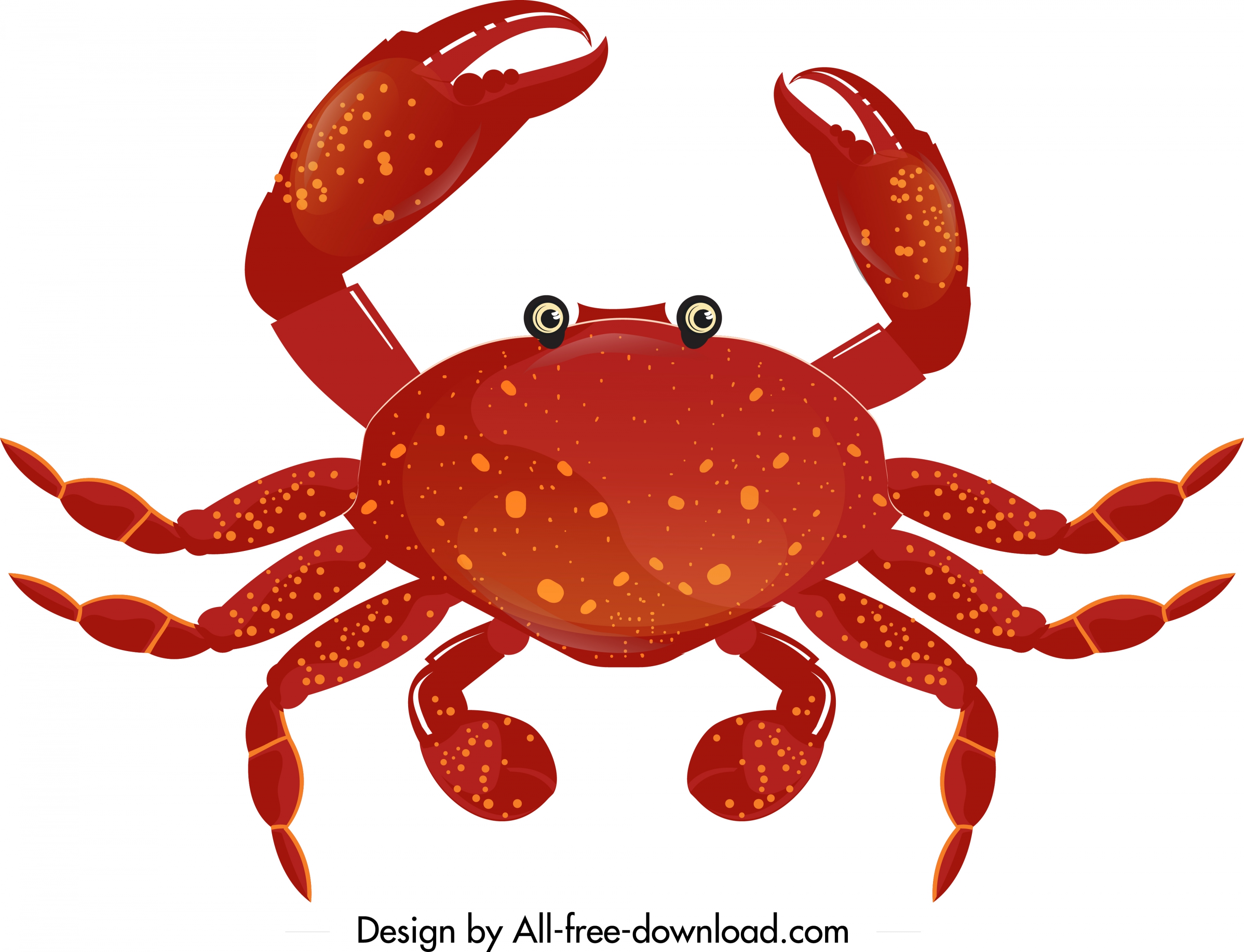 crab icon template modern red design