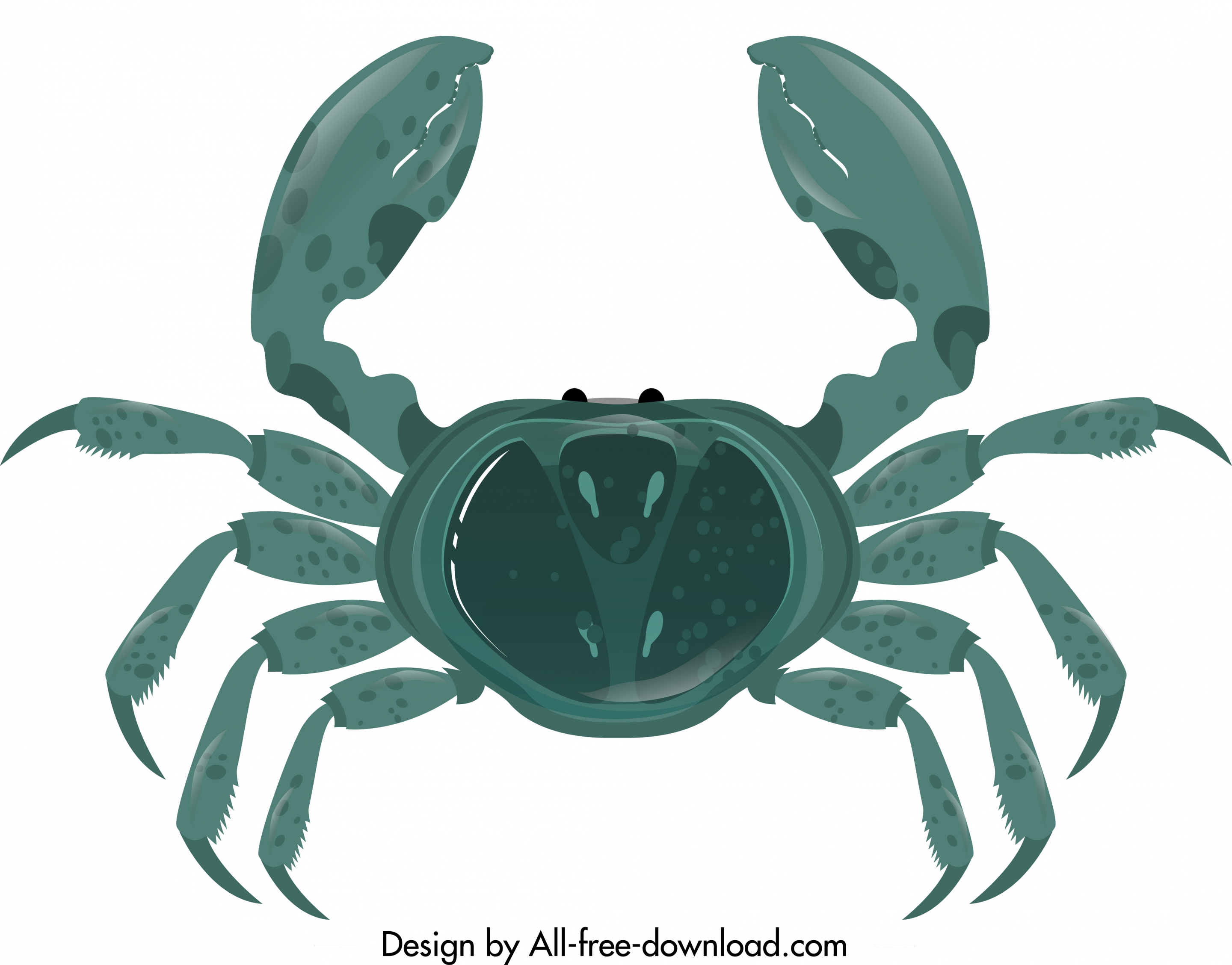 crab icon dark blue modern design