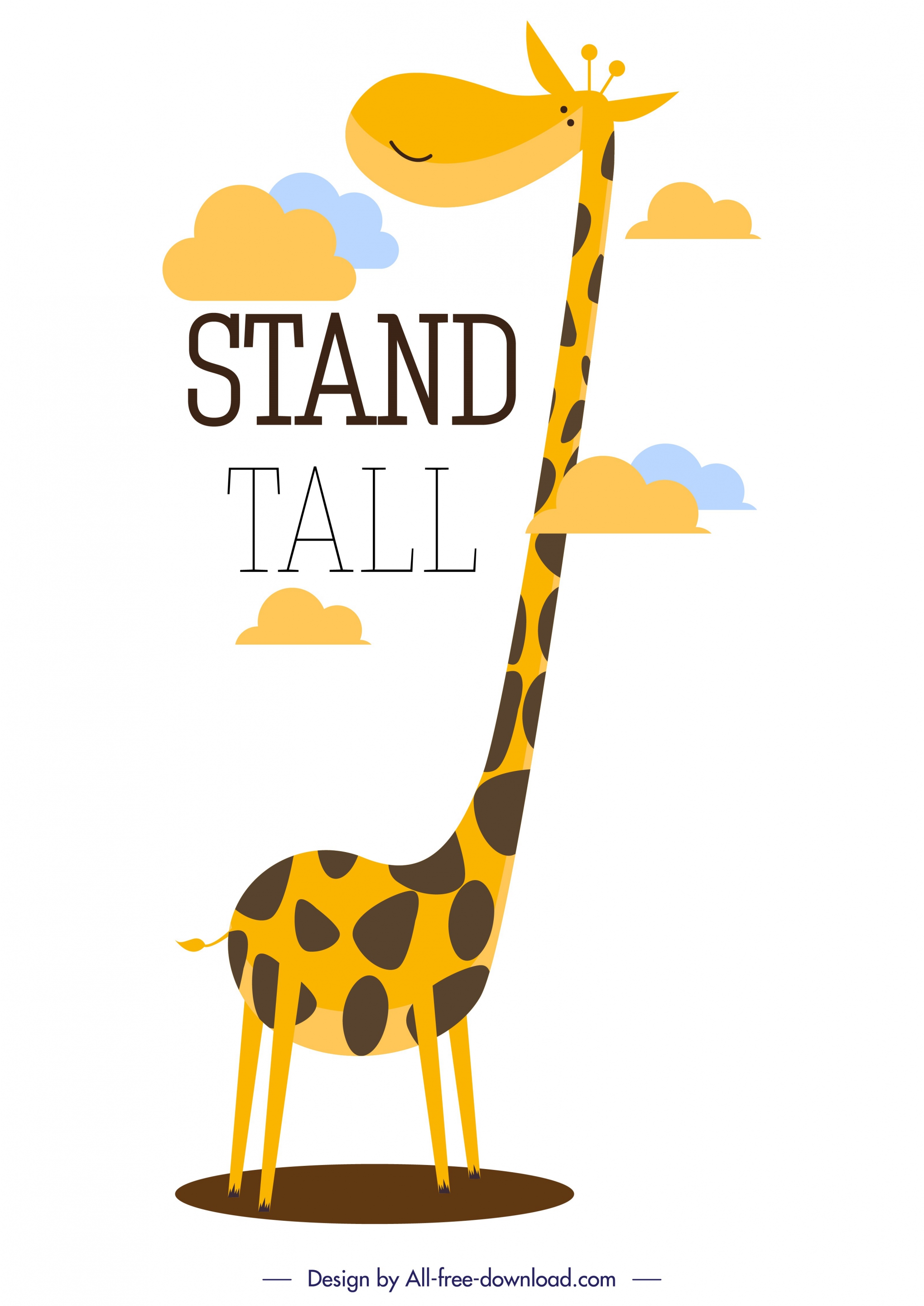 giraffe banner cute cartoon design