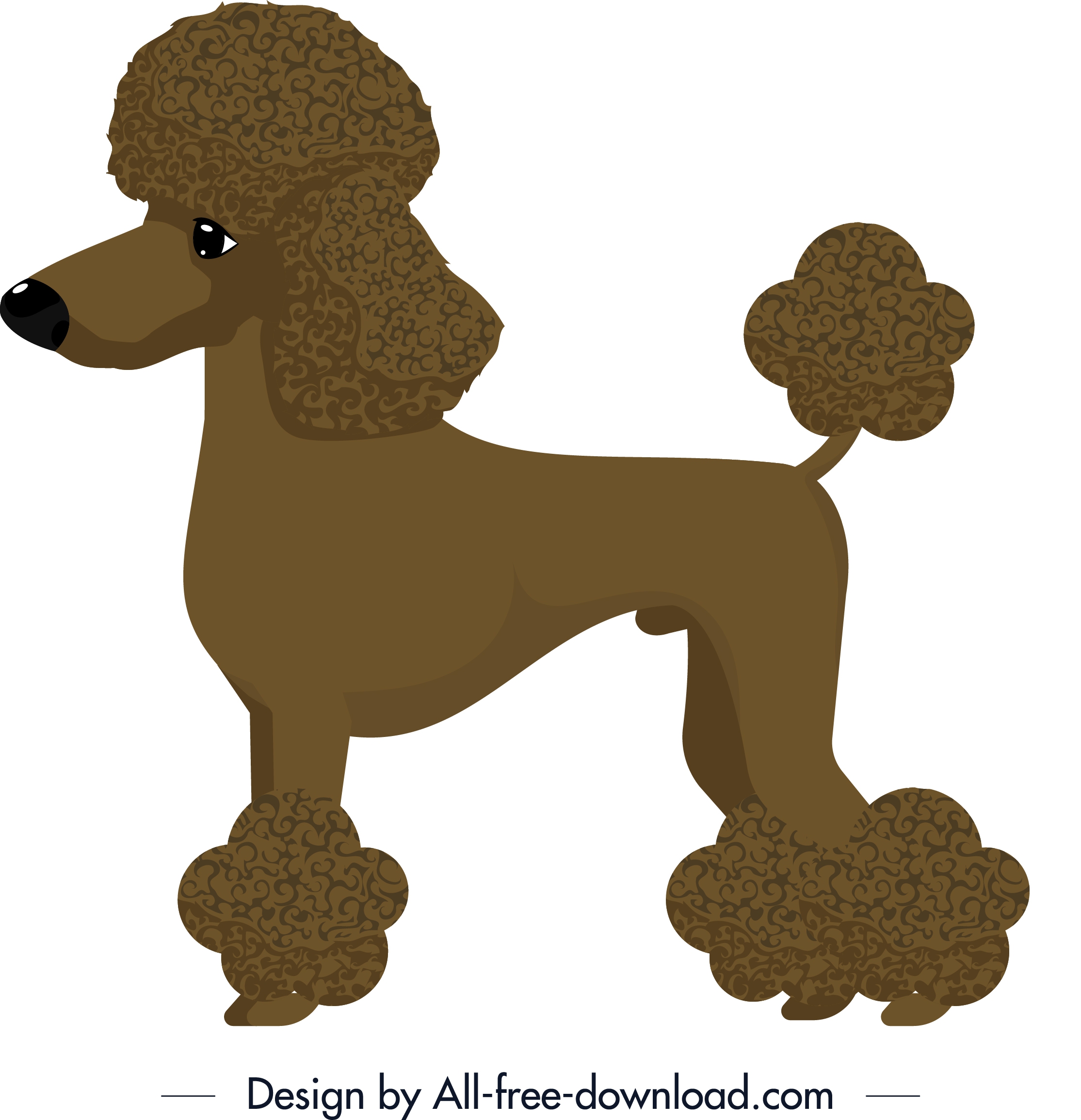 poodle dog icon brown design cartoon character