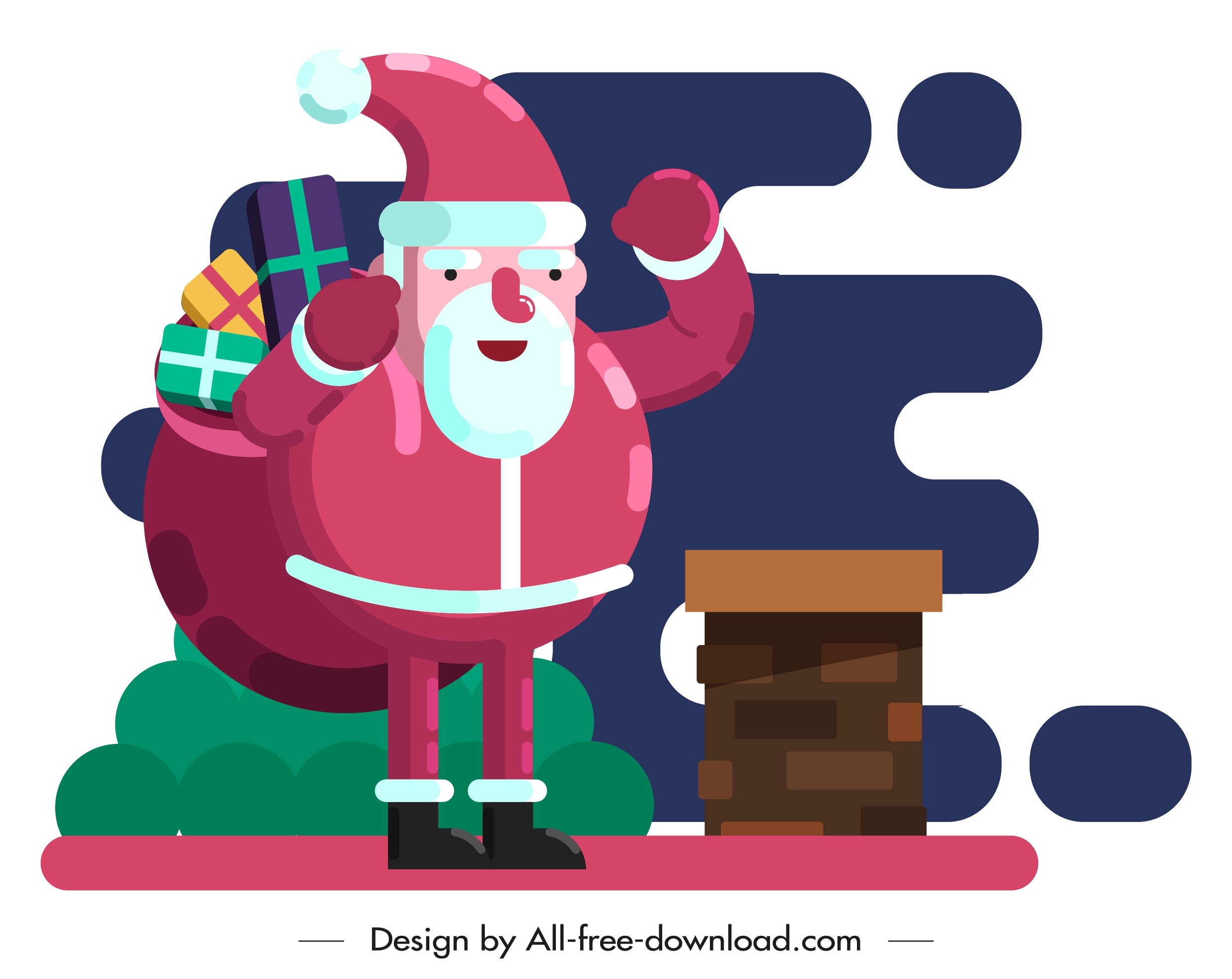 christmas background santa claus icon colored cartoon character