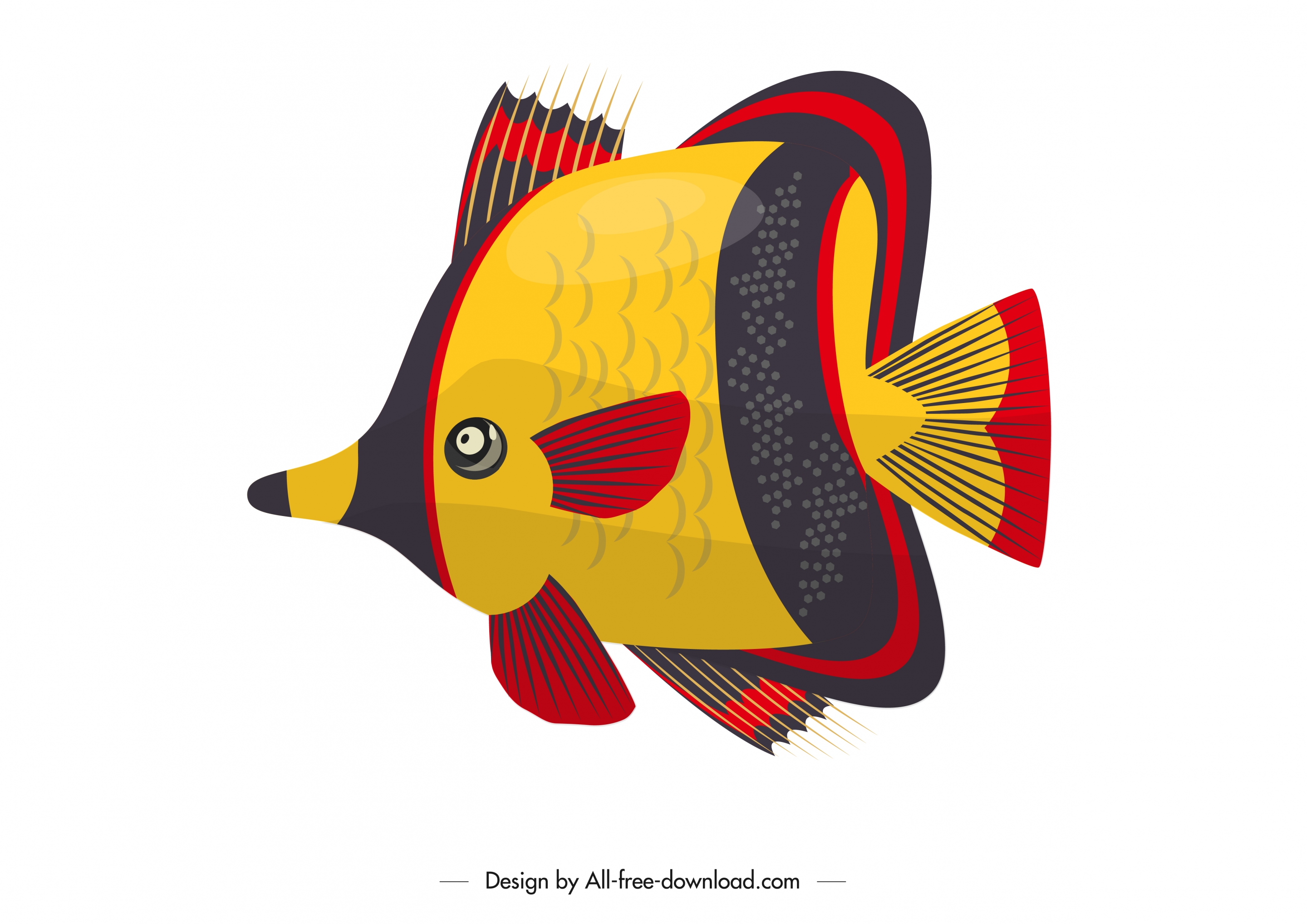 ornamental fish painting colorful flat design