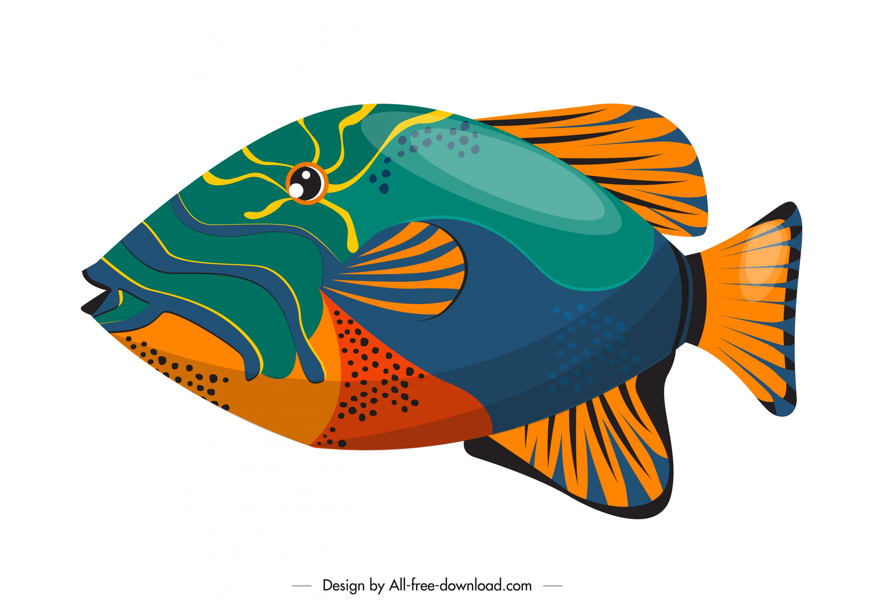 fish painting colorful closeup flat design