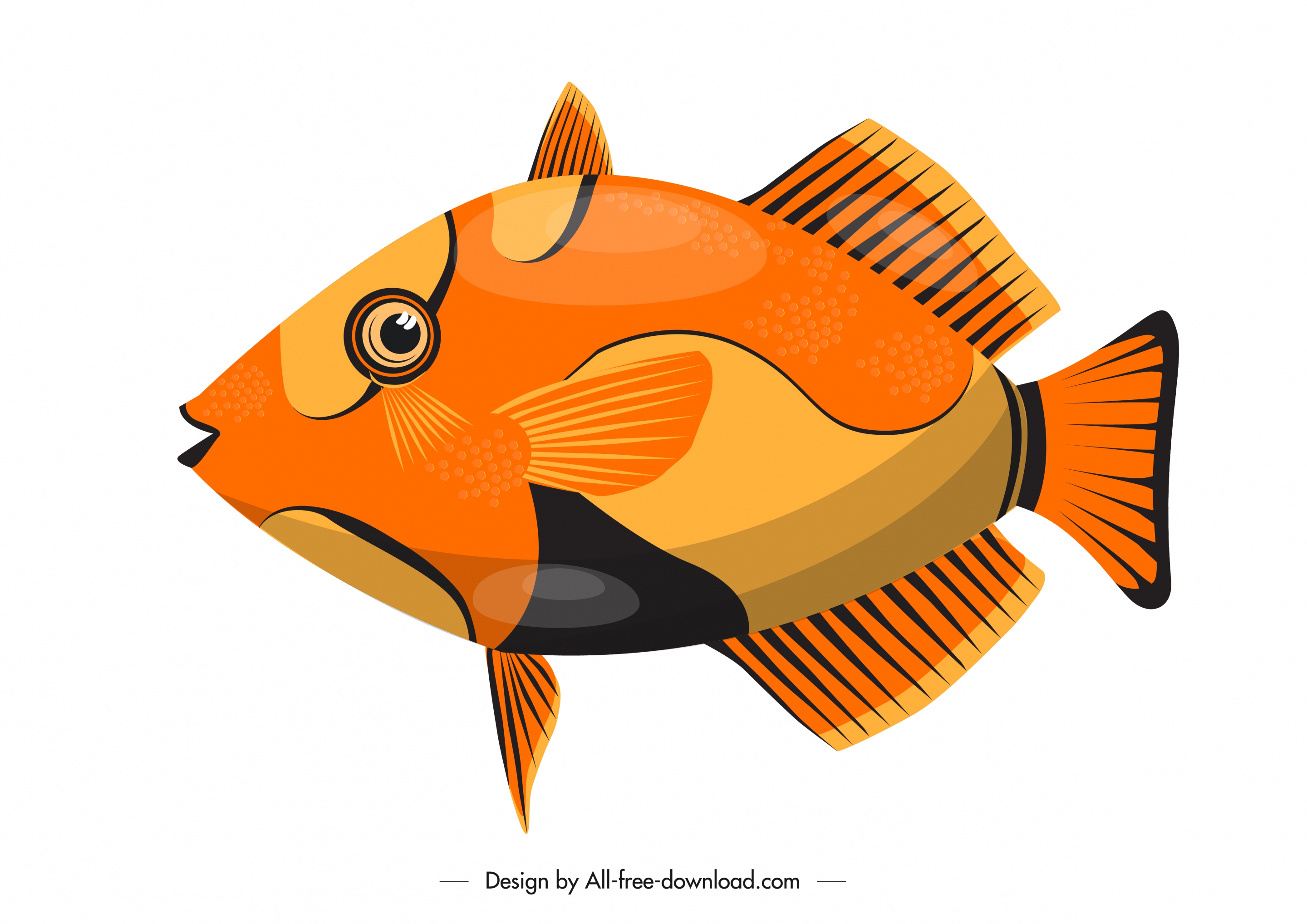 ornamental fish icon colorful modern flat design