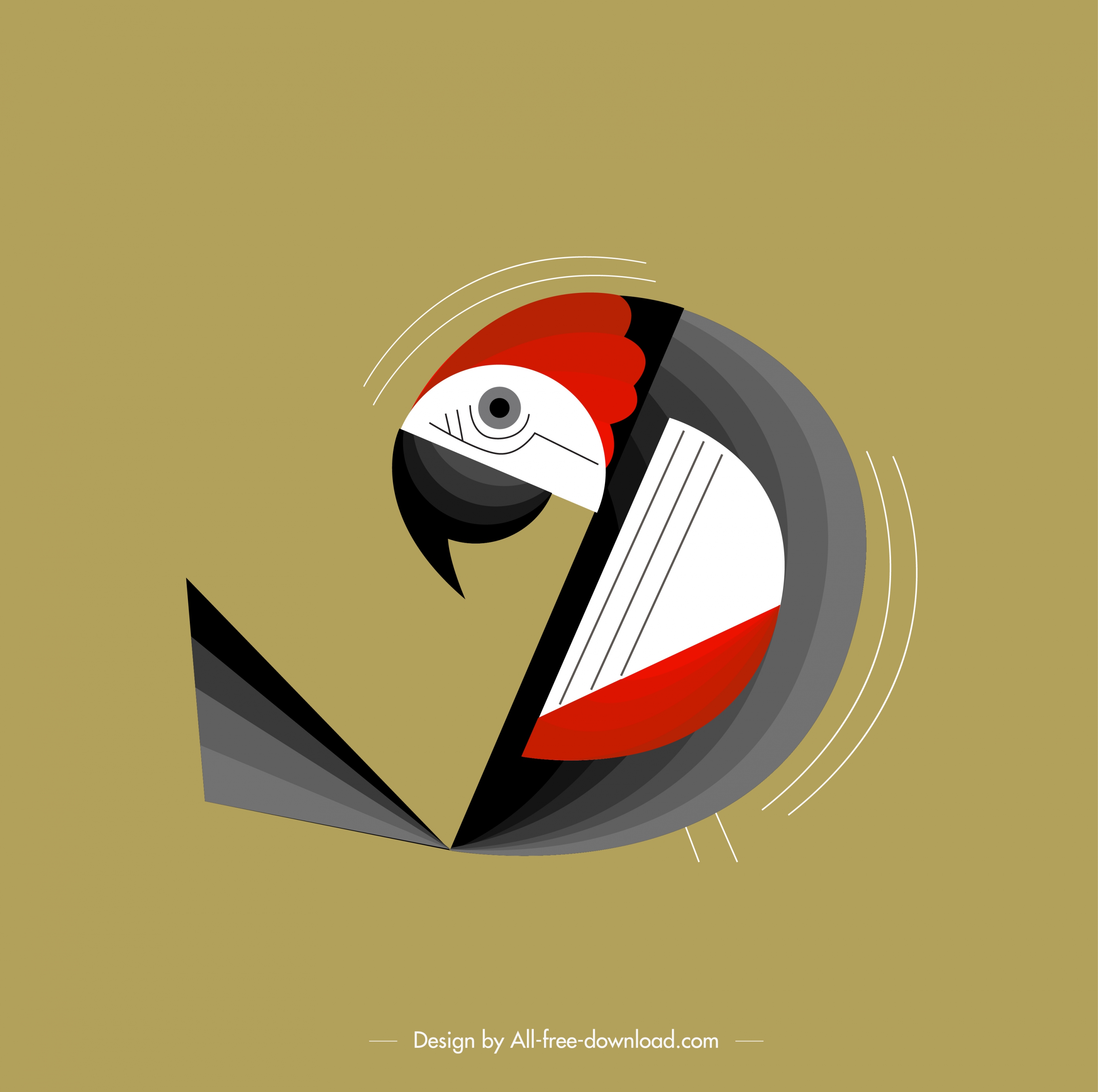 bird background parrot icon classical flat design