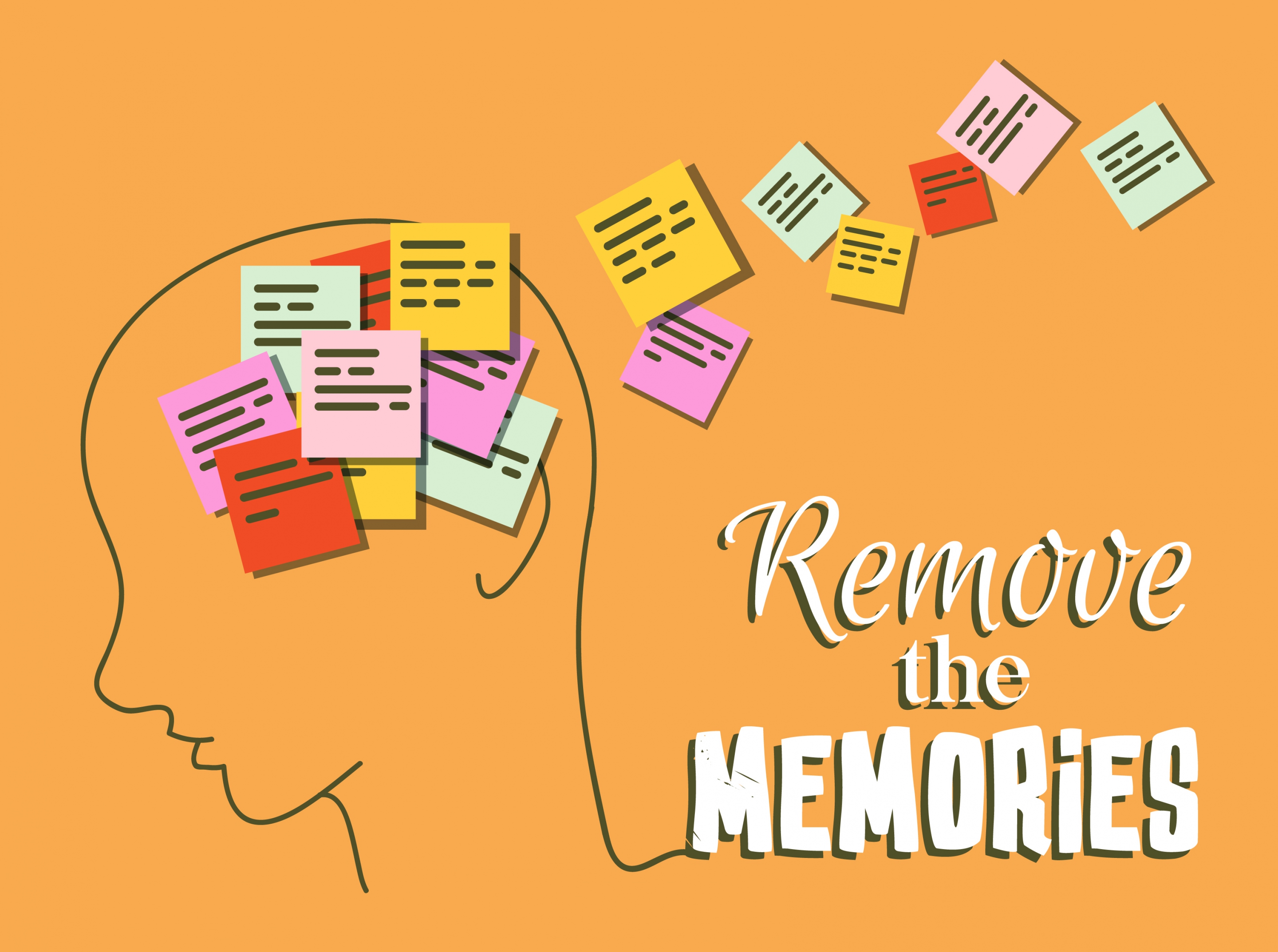 lifestyle banner memory theme head sketch letter icons