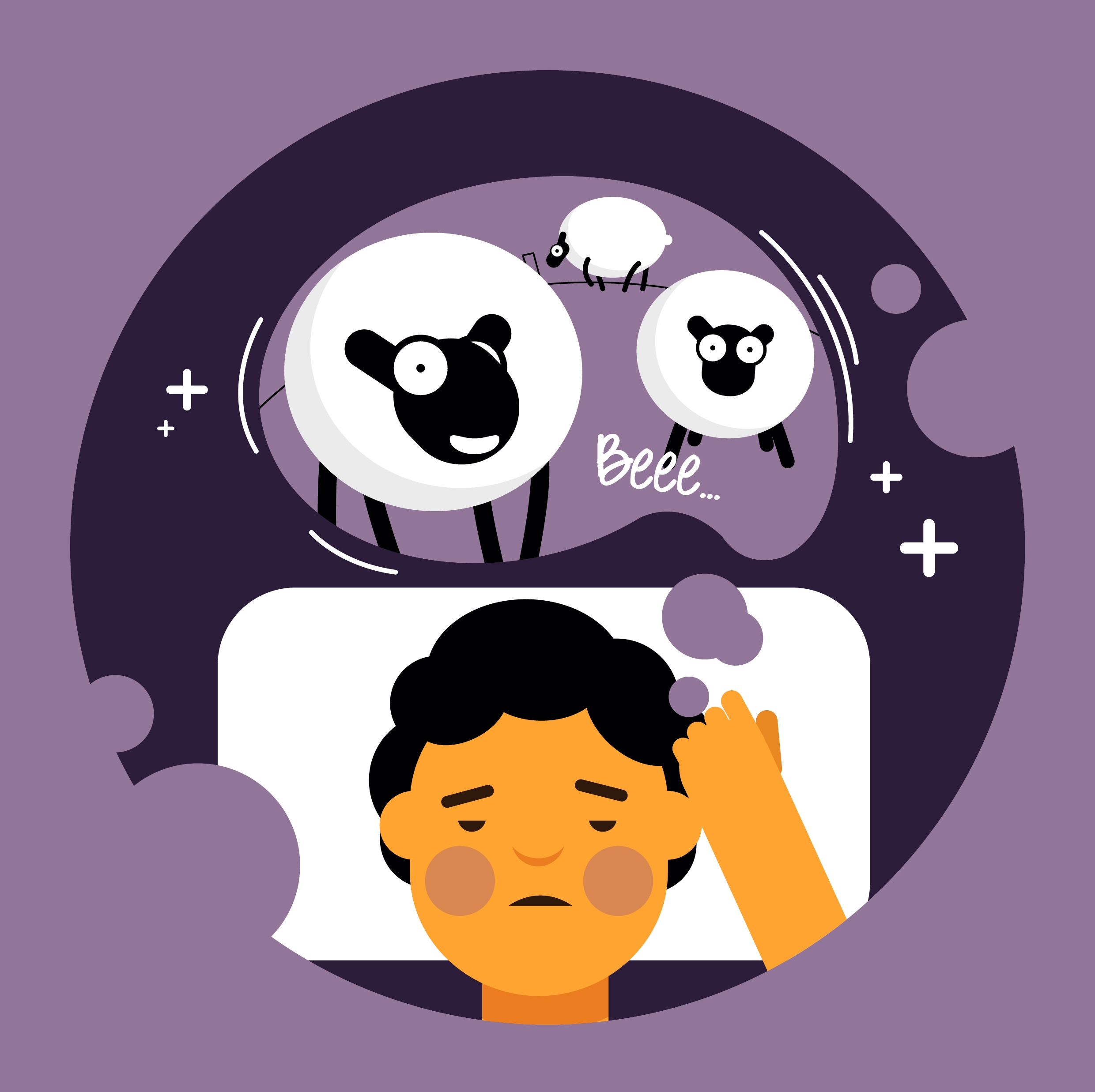 dream background sleeping man sheep count icons