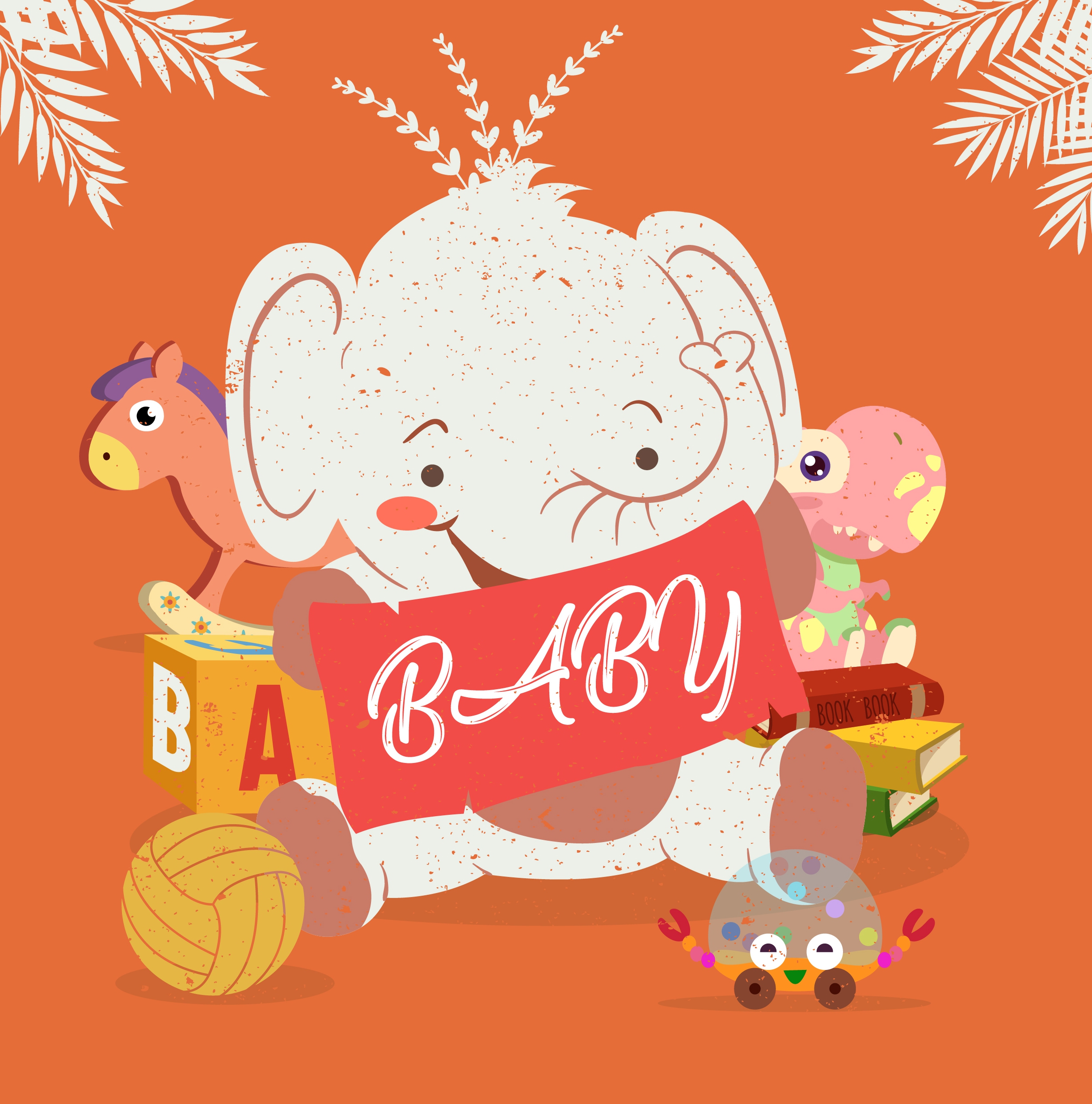 baby background elephant toys icons colored cartoon