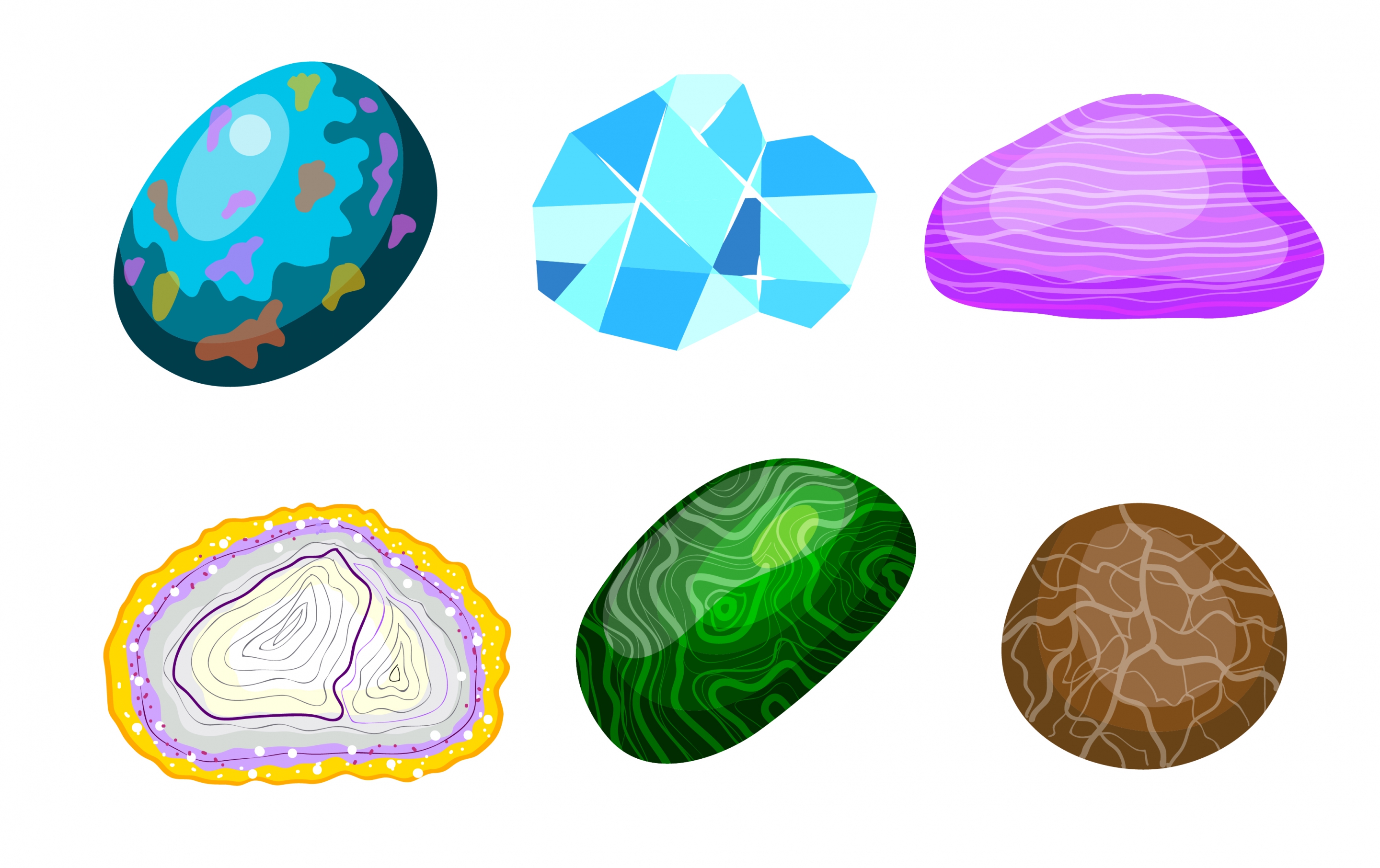 precious gemstones icons colorful shiny design