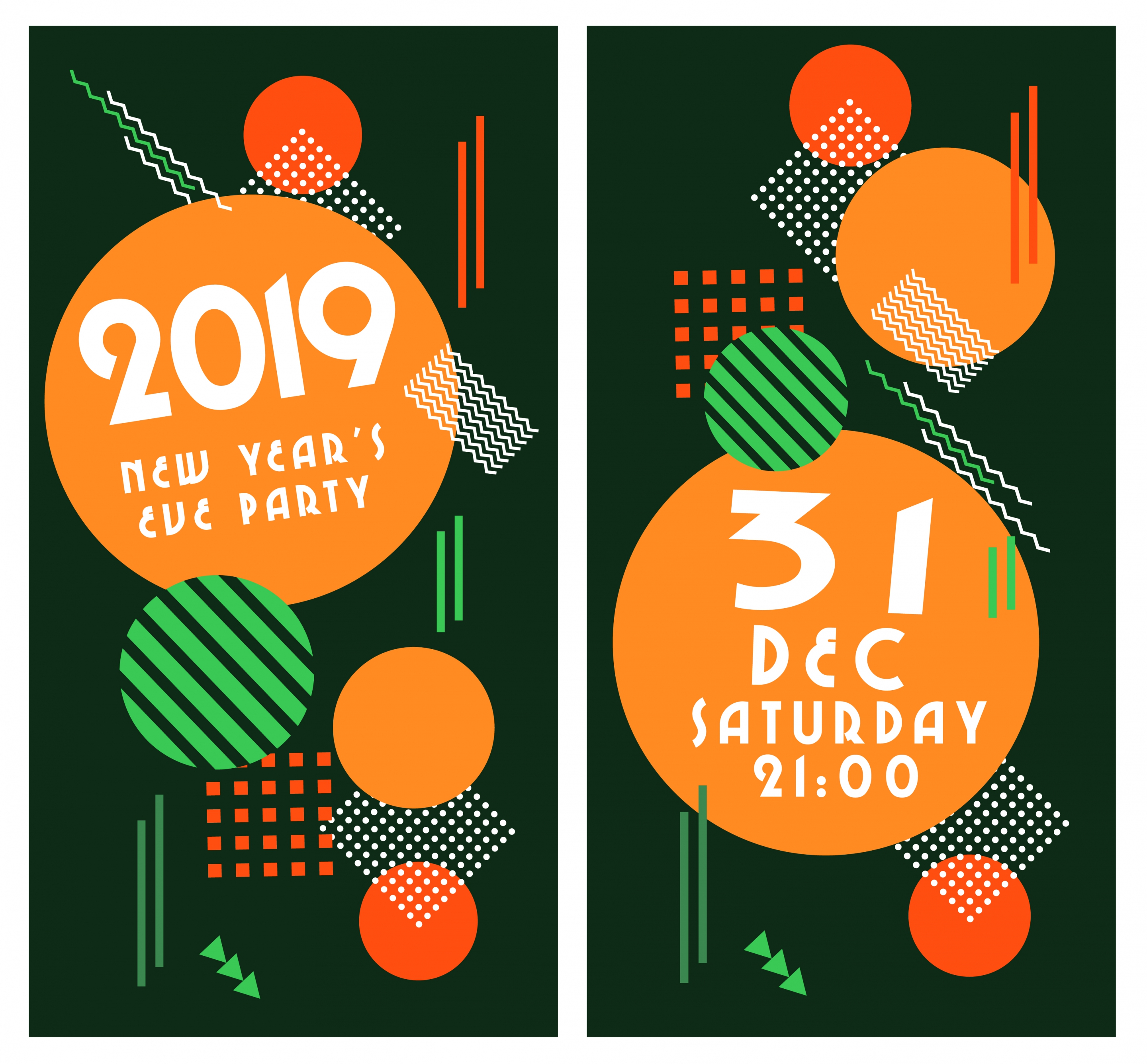 2019 new year eve party banner geometric decor