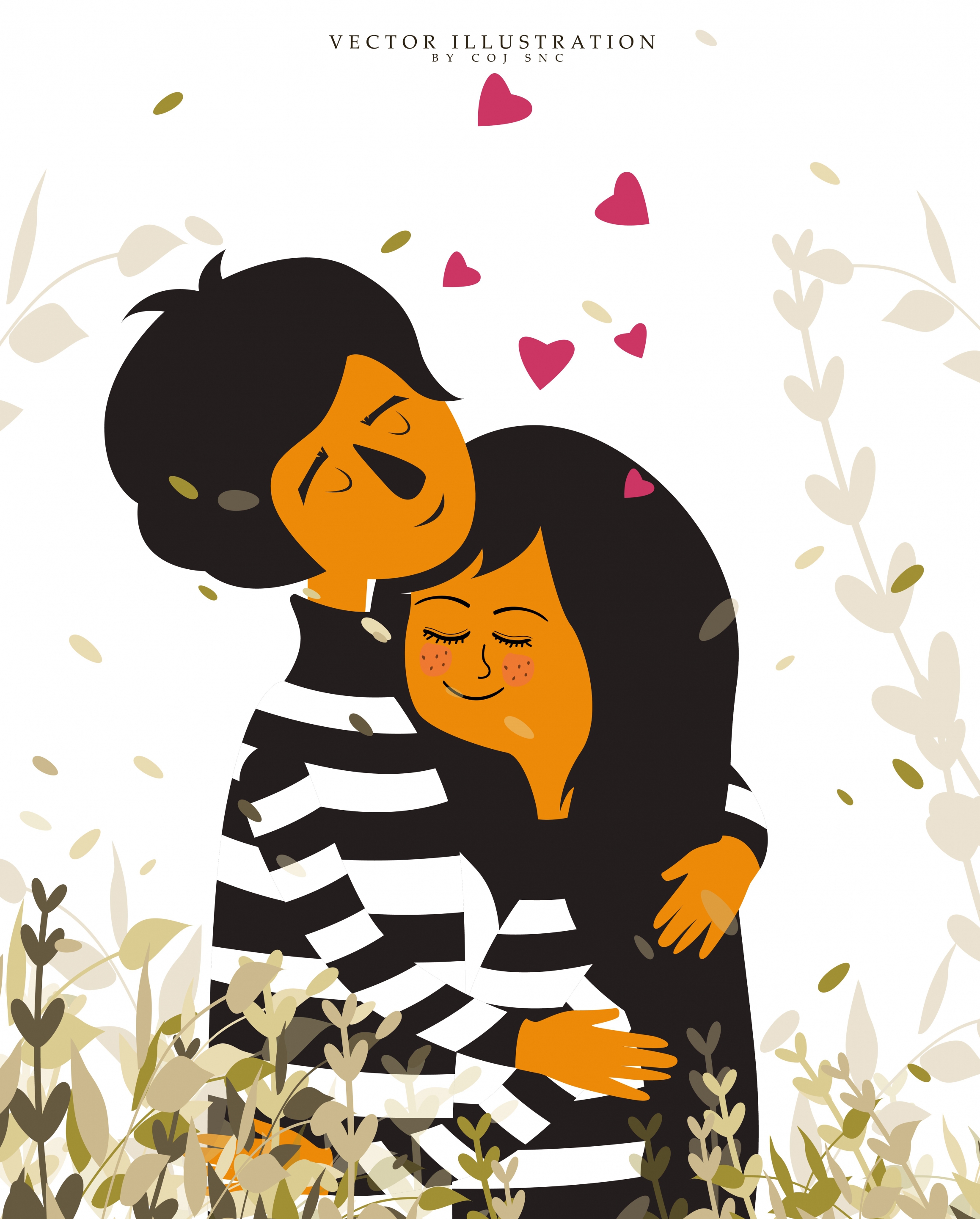 love drawing romantic couple icon classical design