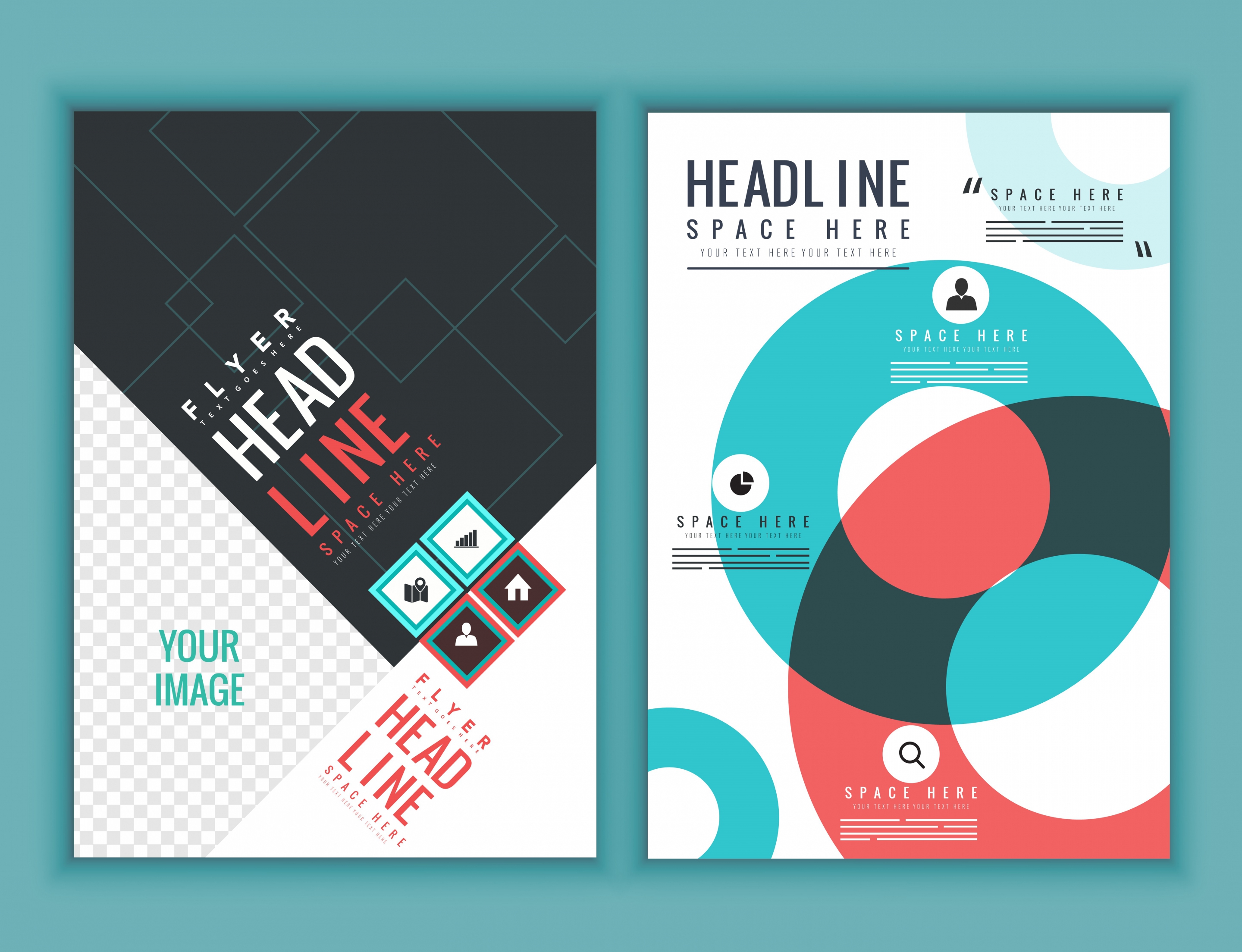 brochure template geometric checkered design