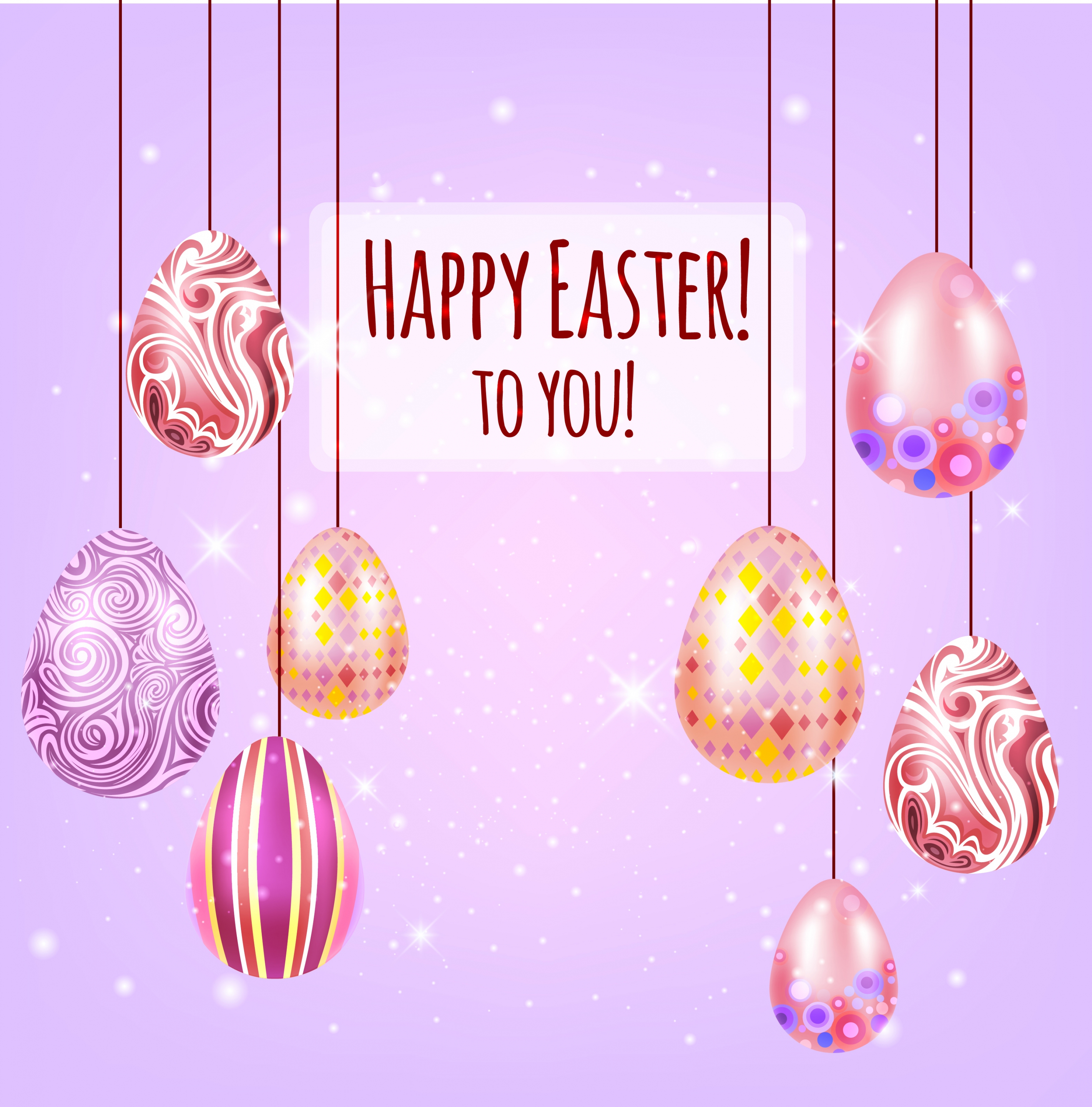 easter banner colorful hanging eggs decoration