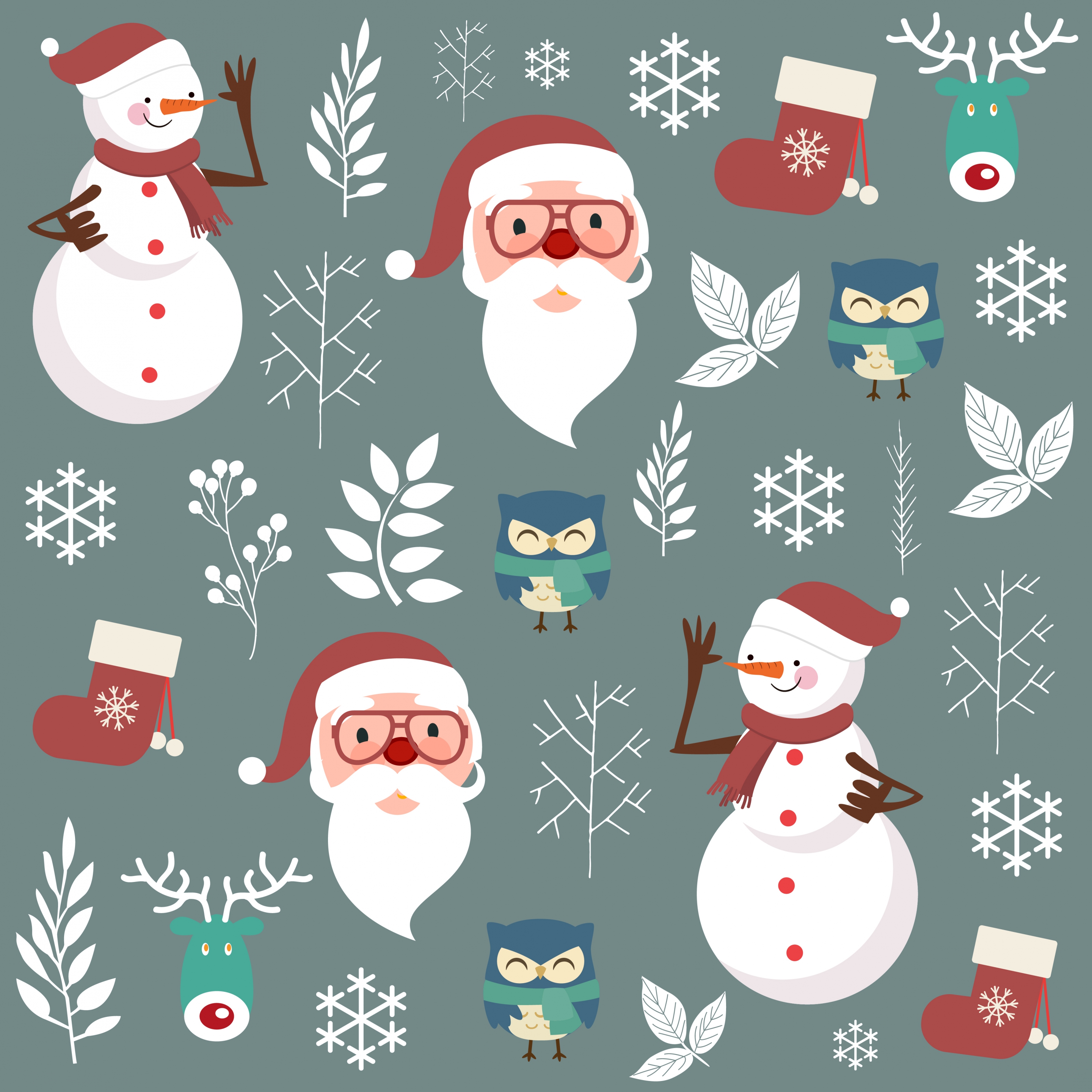 christmas background repeating traditional design elements