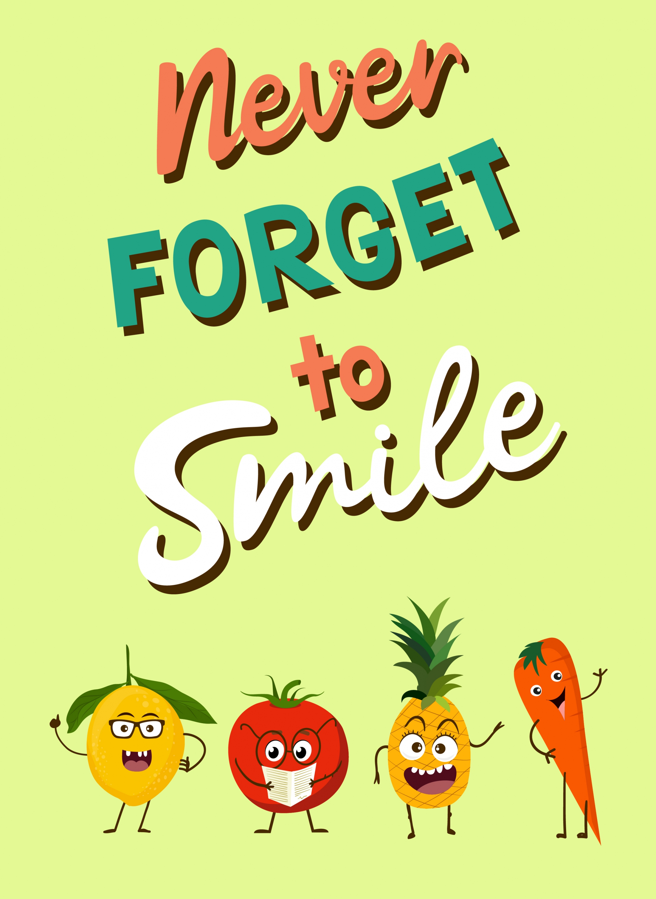 lifestyle banner stylized fruit icons funny cartoon design