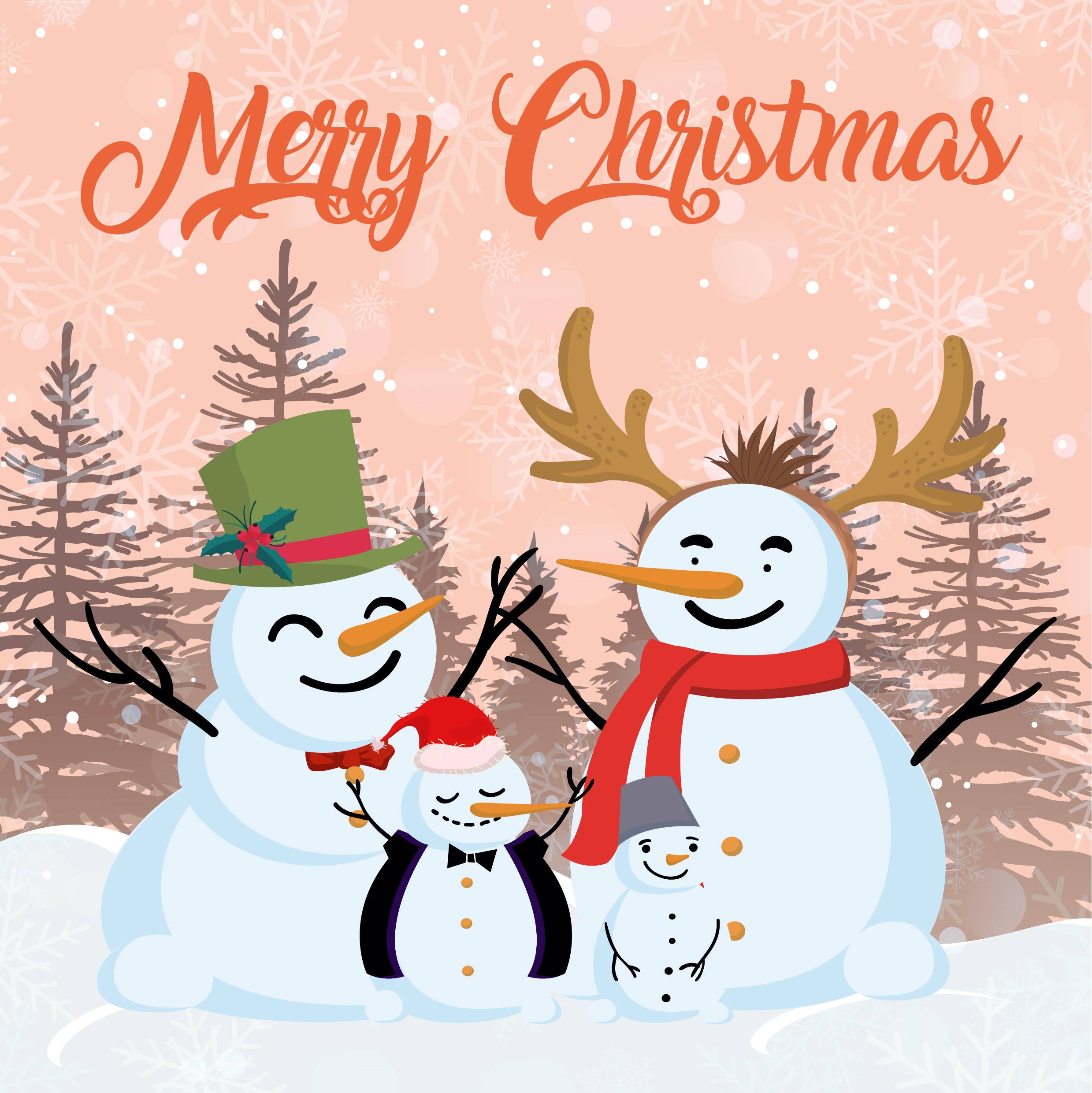 christmas banner snowman icons classical design