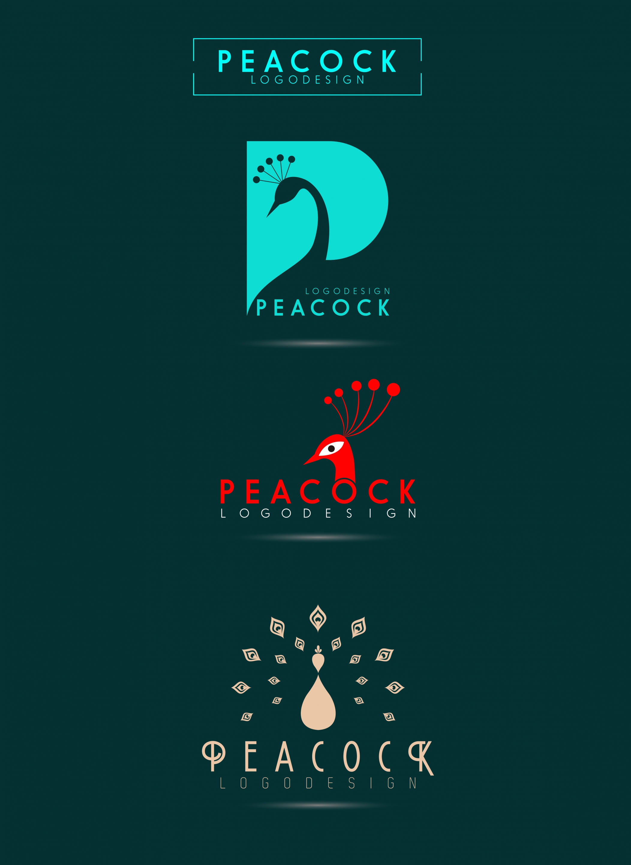 logotypes template peacock icon flat design