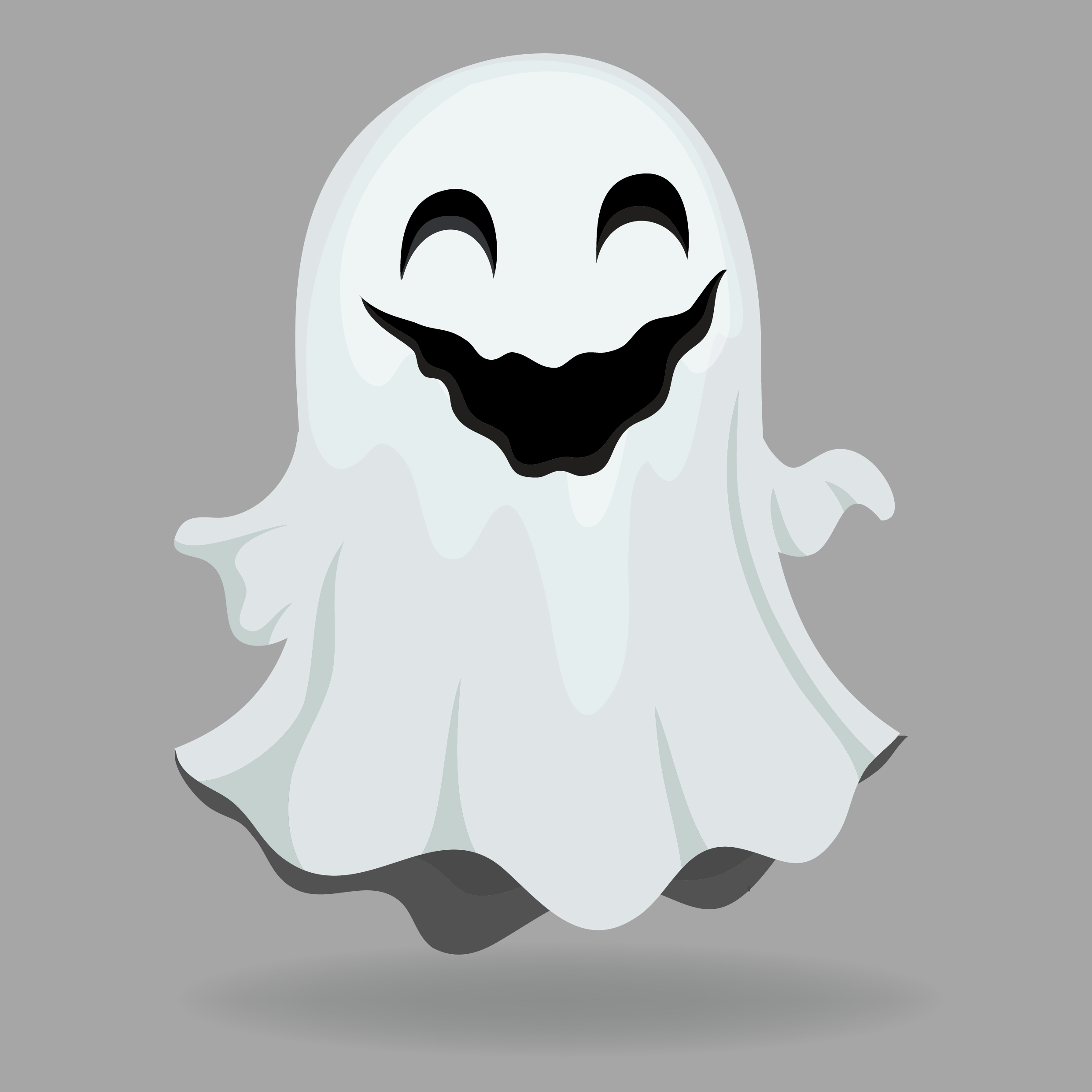 decorated ghost icon funny style white 3d design