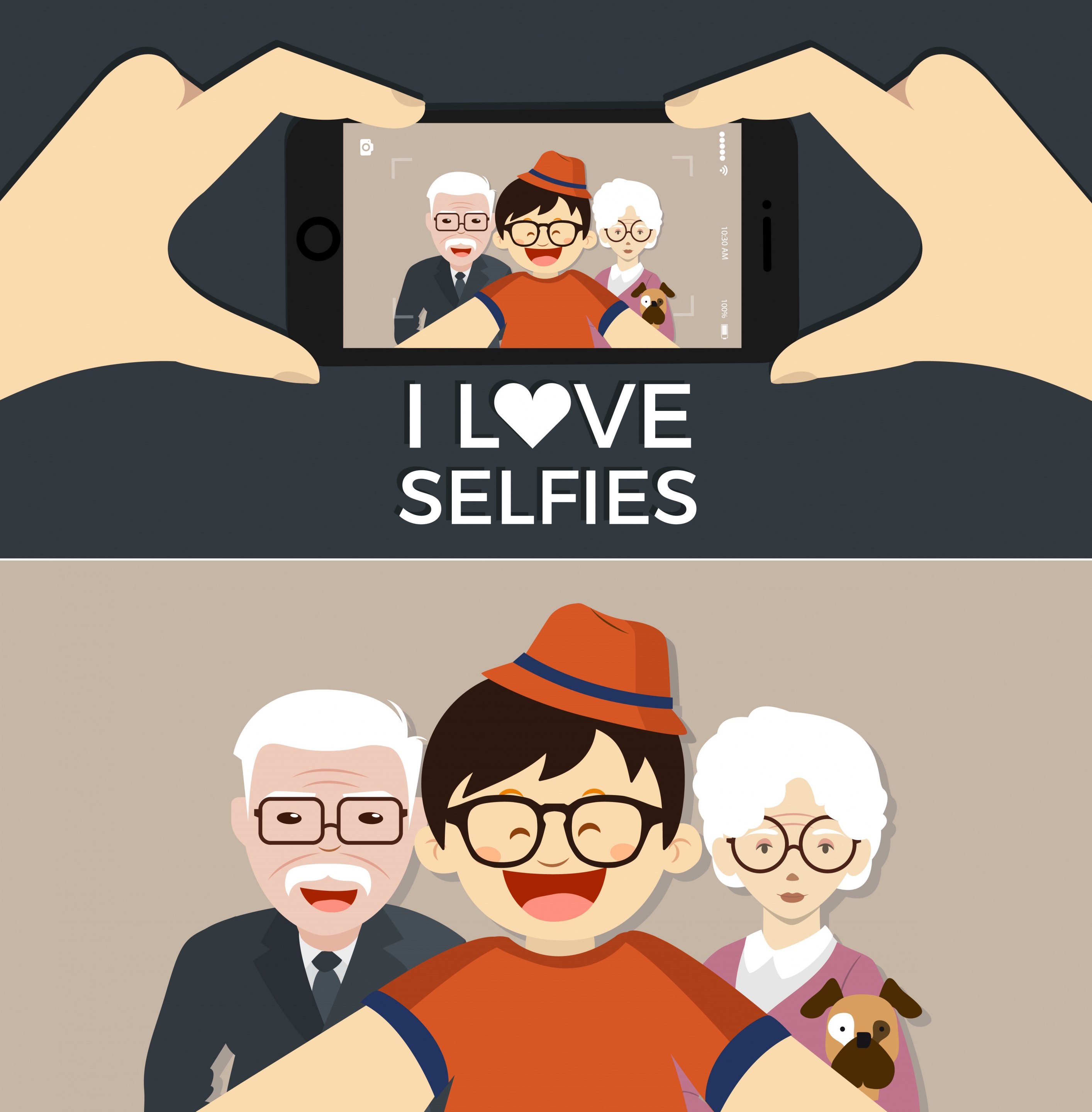 camera selfie advertising human photo smartphone screen icons