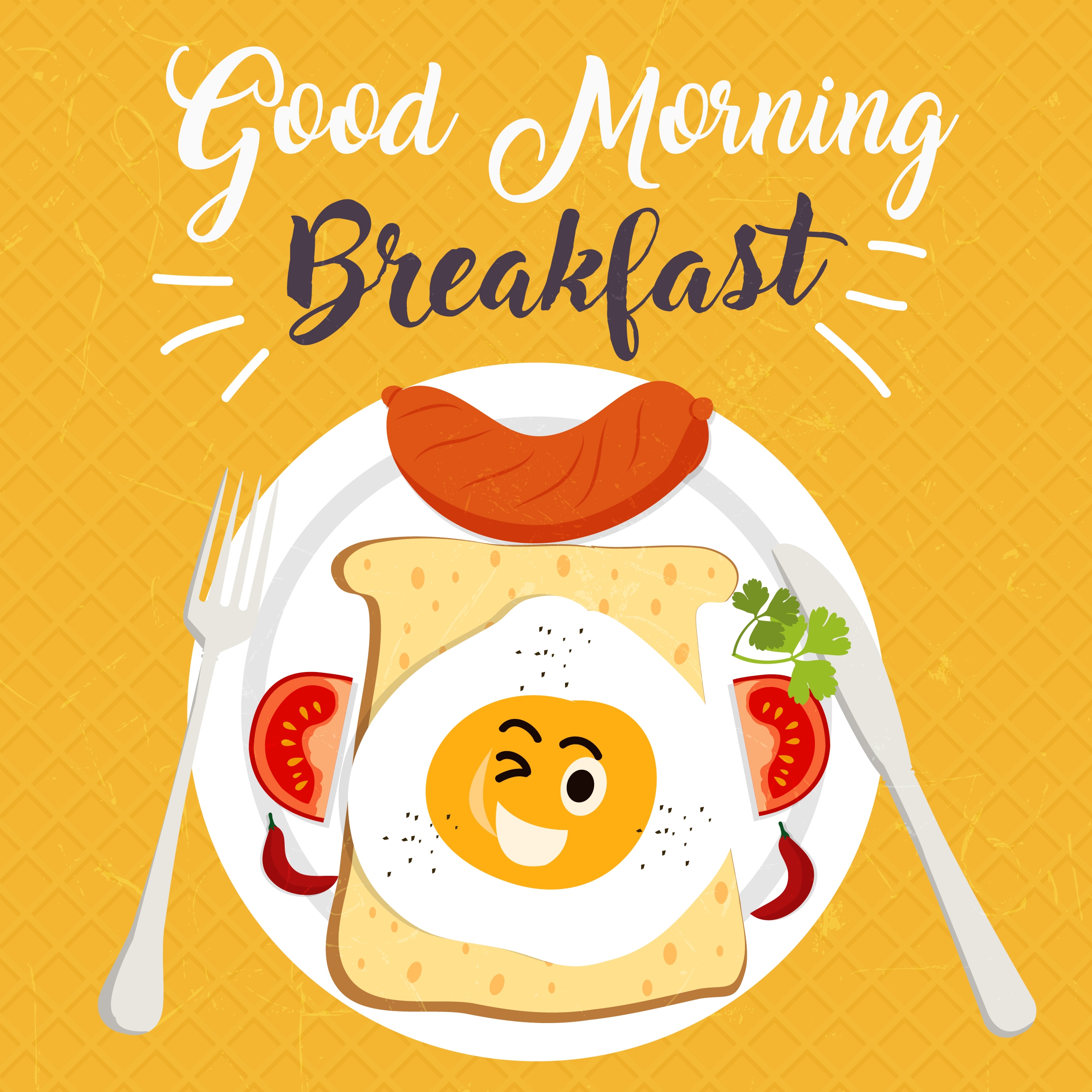 breakfast banner stylized food icon decoration