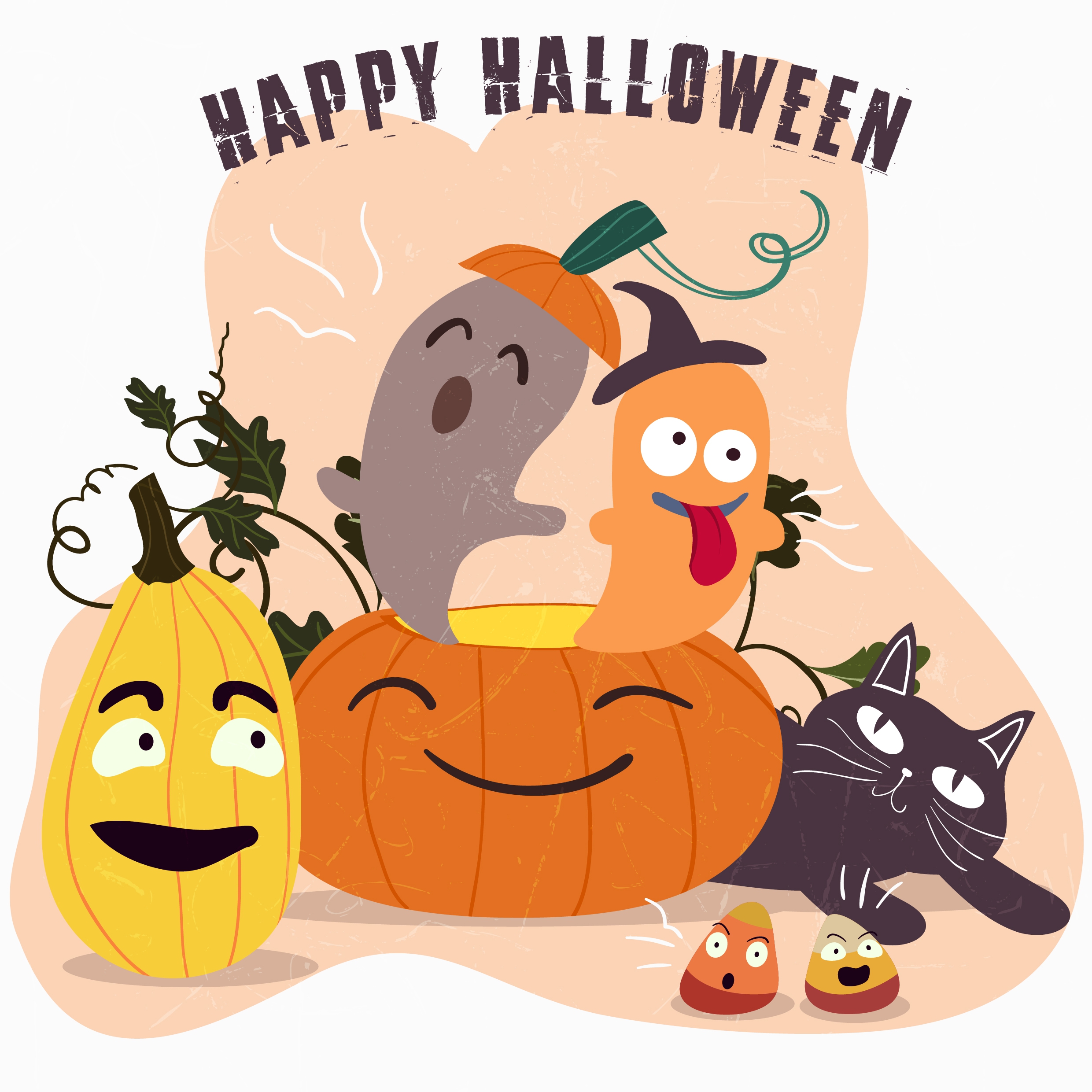 halloween banner funny stylized icons classical design