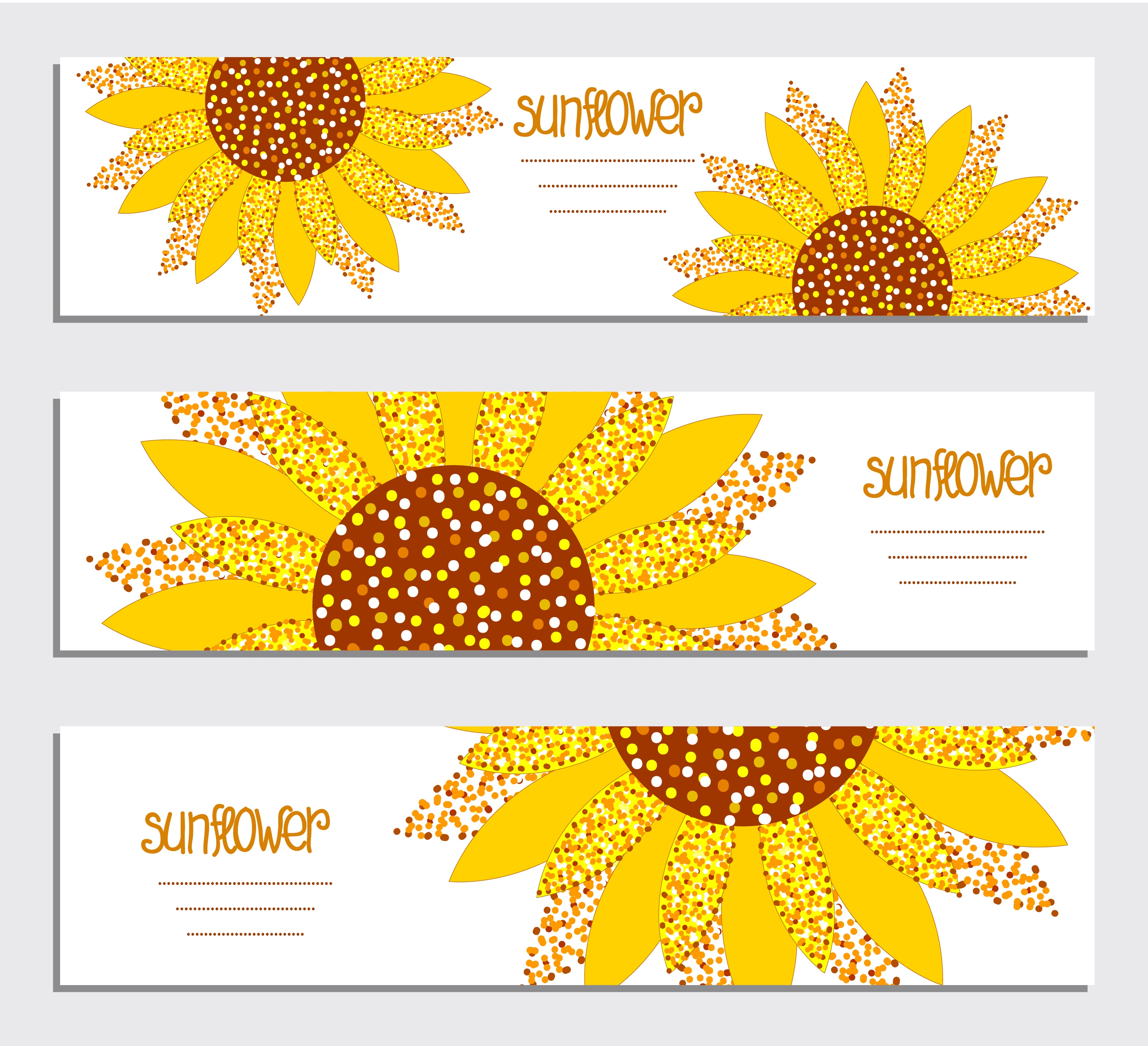 banner template sets sunflower icon