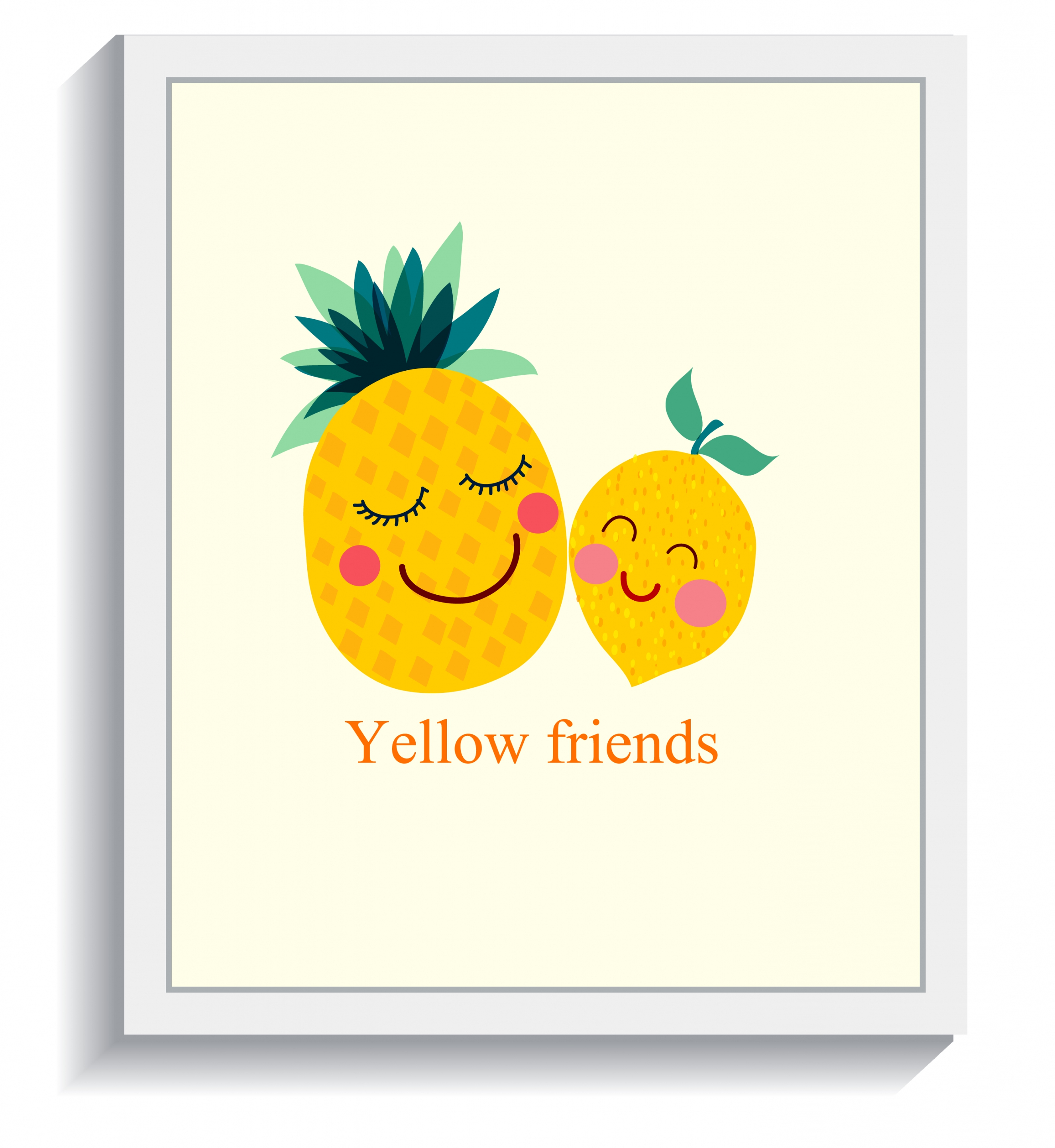 fruit background cute stylized pineapple icons decor