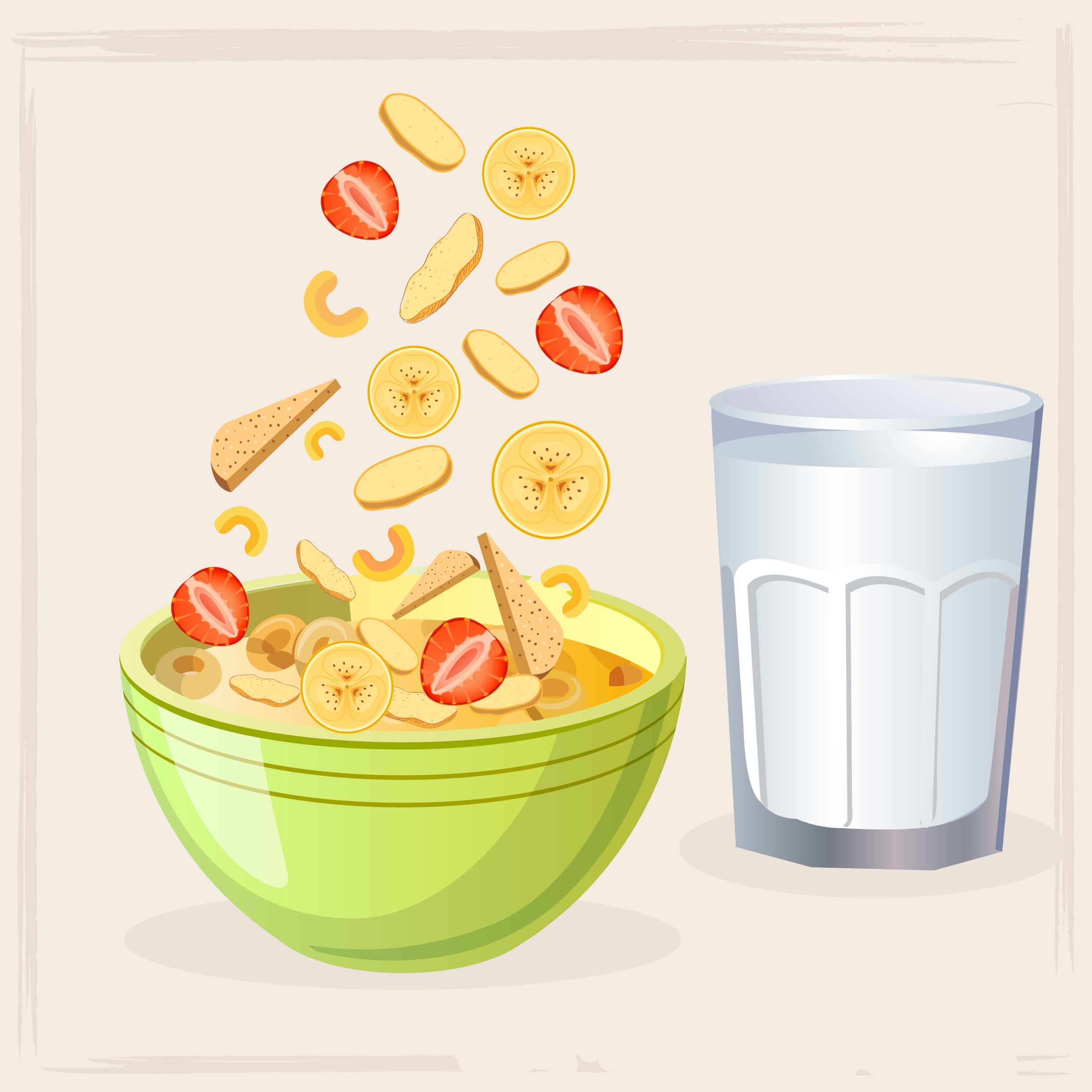 breakfast background bow cup snack icons colored design