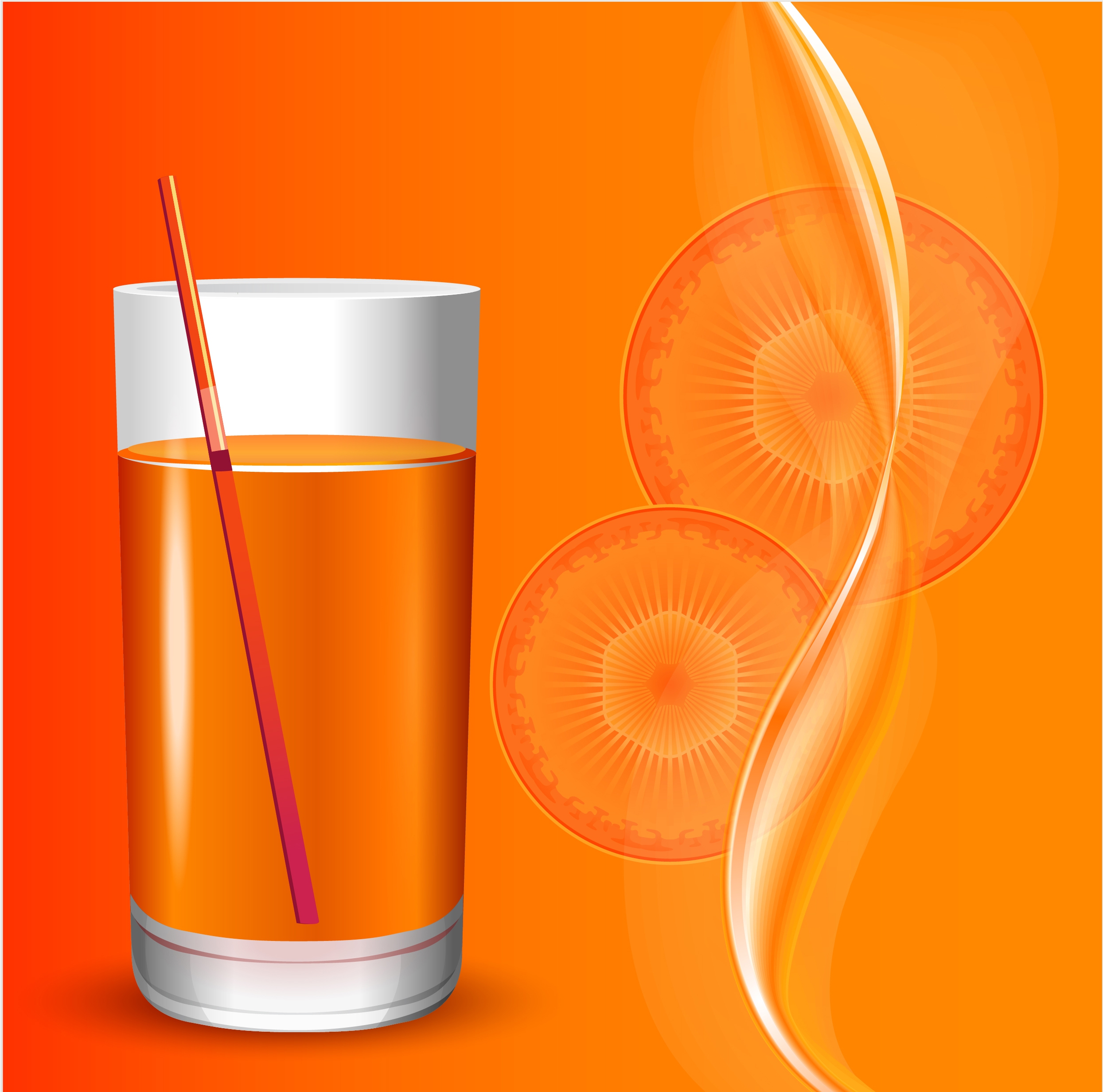 carrot juice advertisement orange design slice glass icons