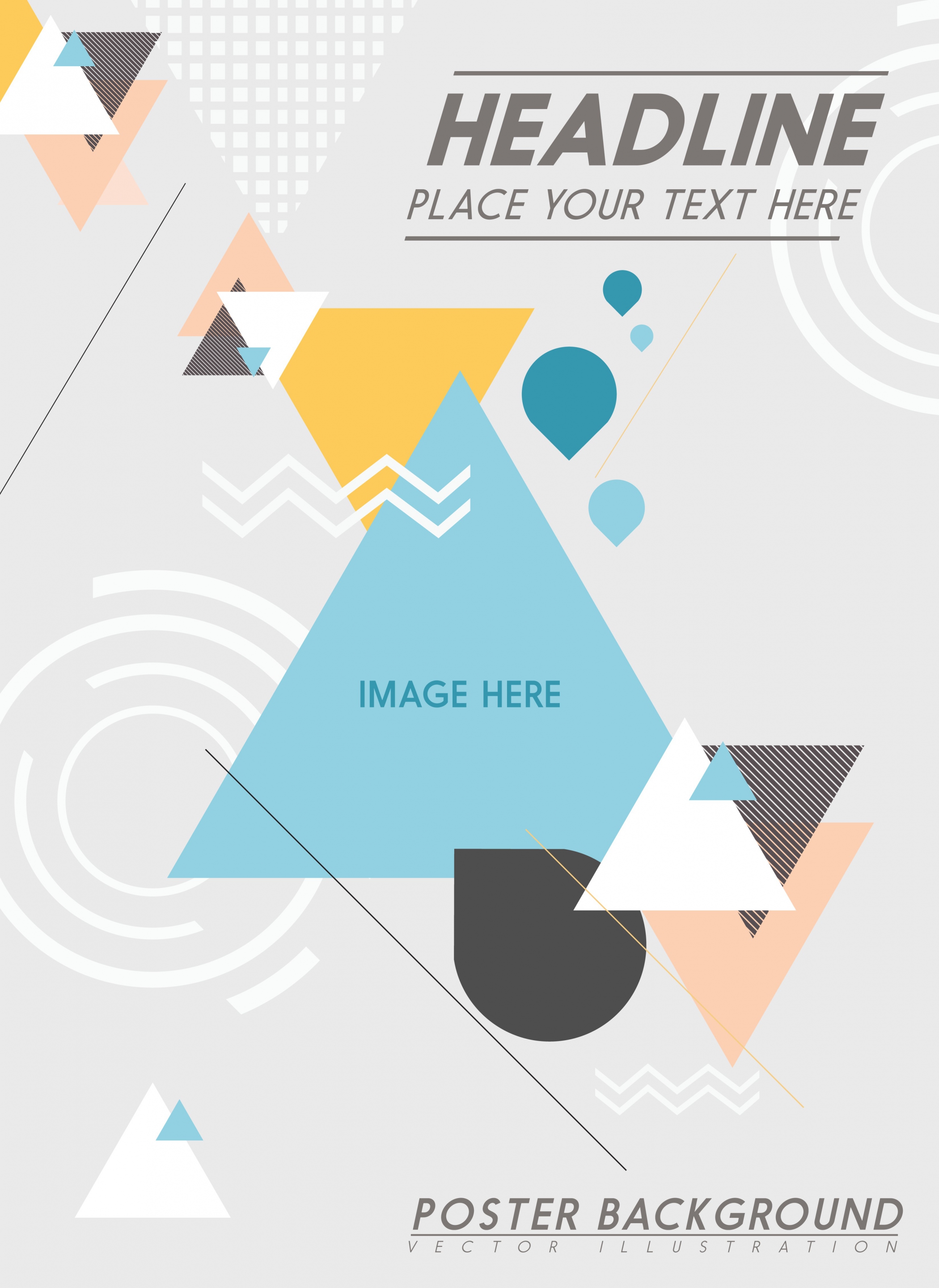 brochure cover template colorful triangles decoration