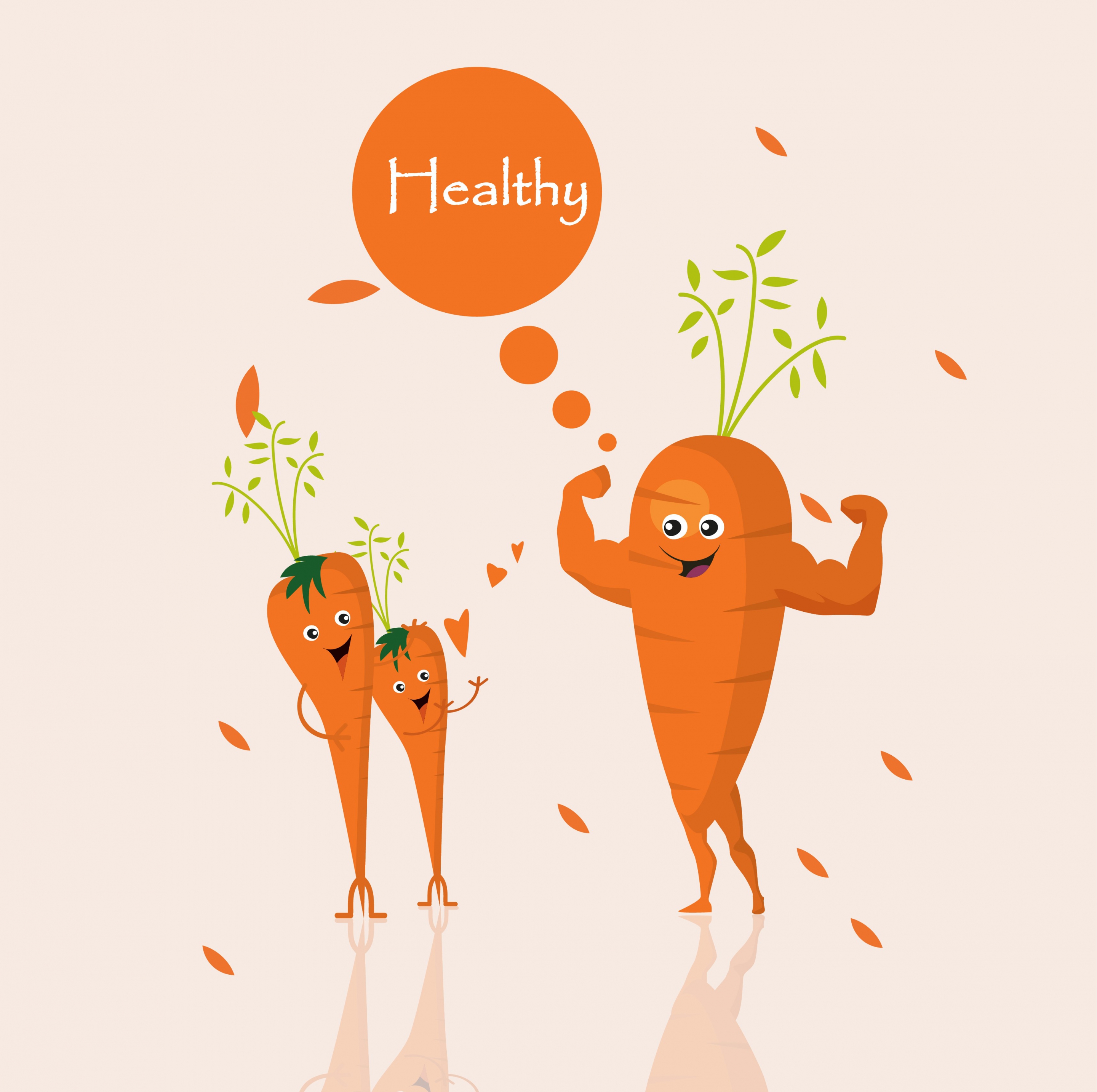 carrot promotion banner muscle icon cute stylization