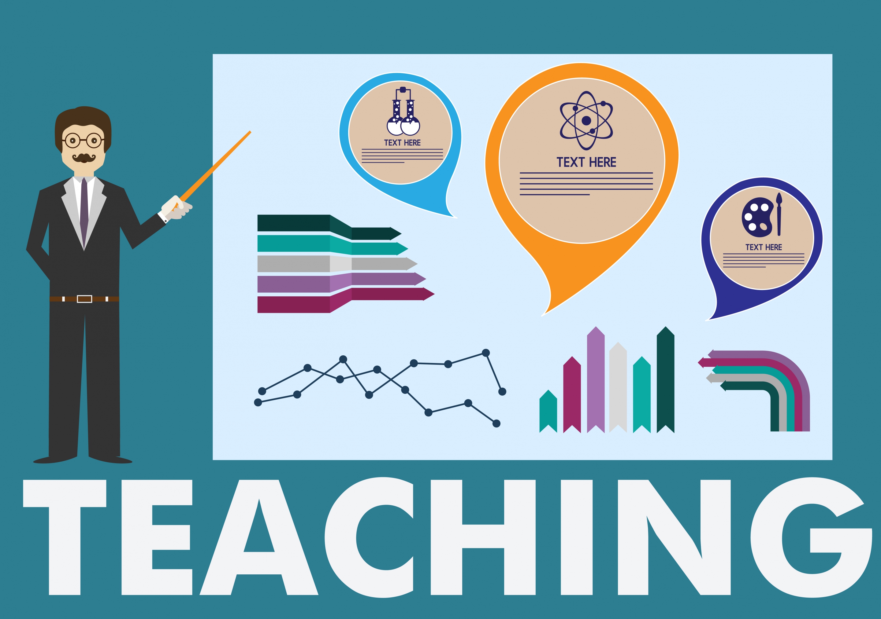 teaching background teacher chart icons decor