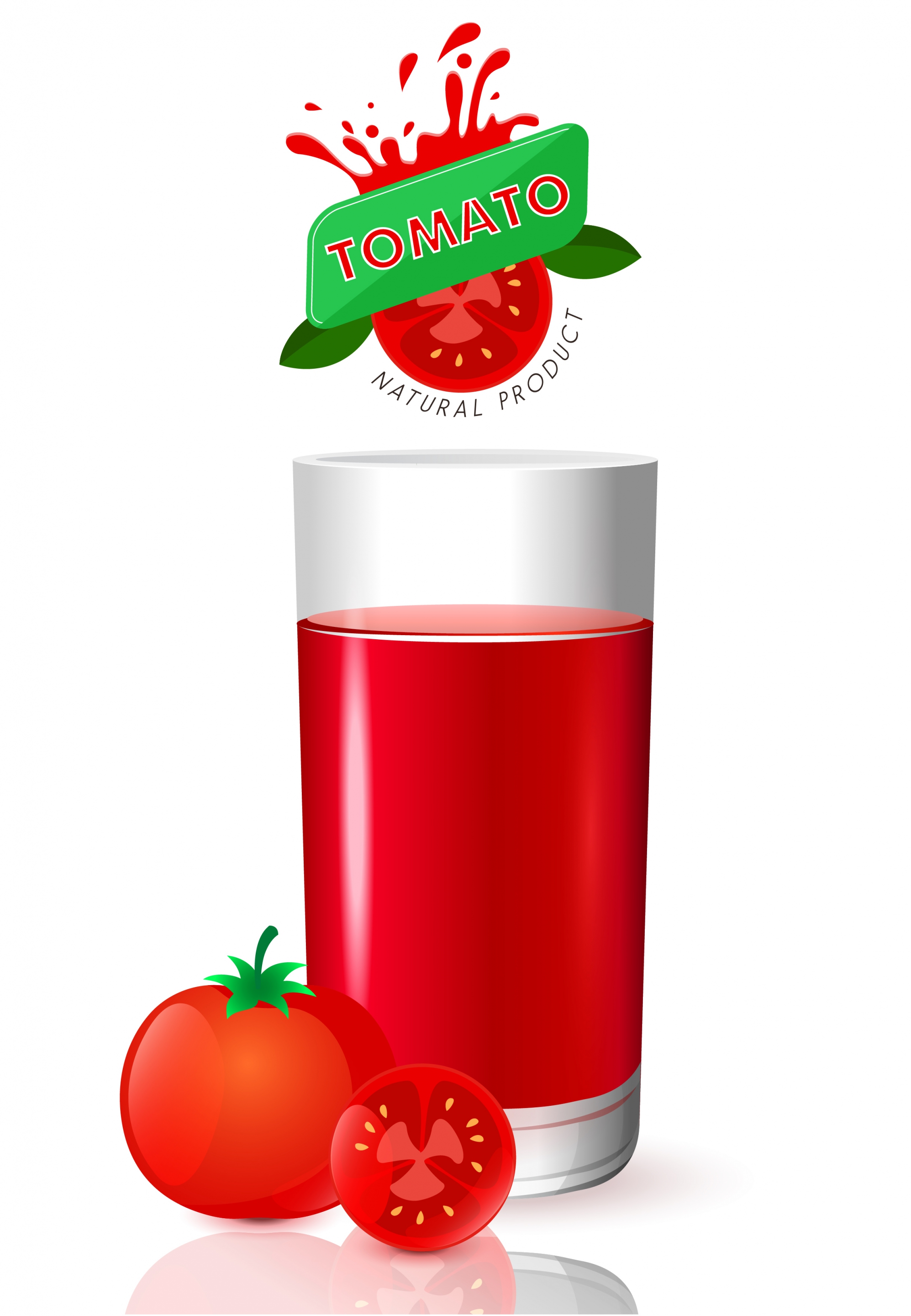 tomato juice advertising red fruits glass logo decoration