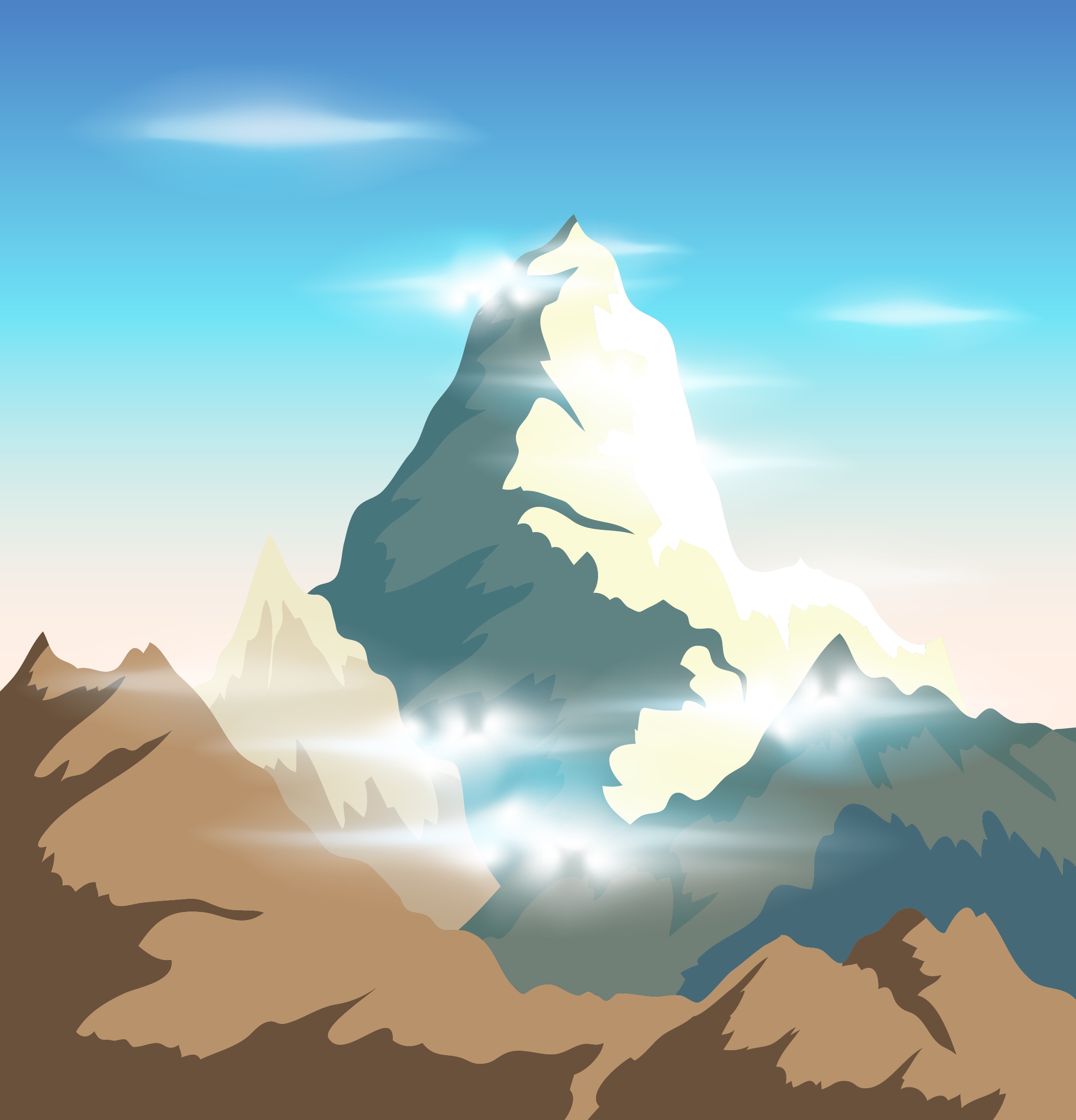 mountain background bright shiny cartoon design