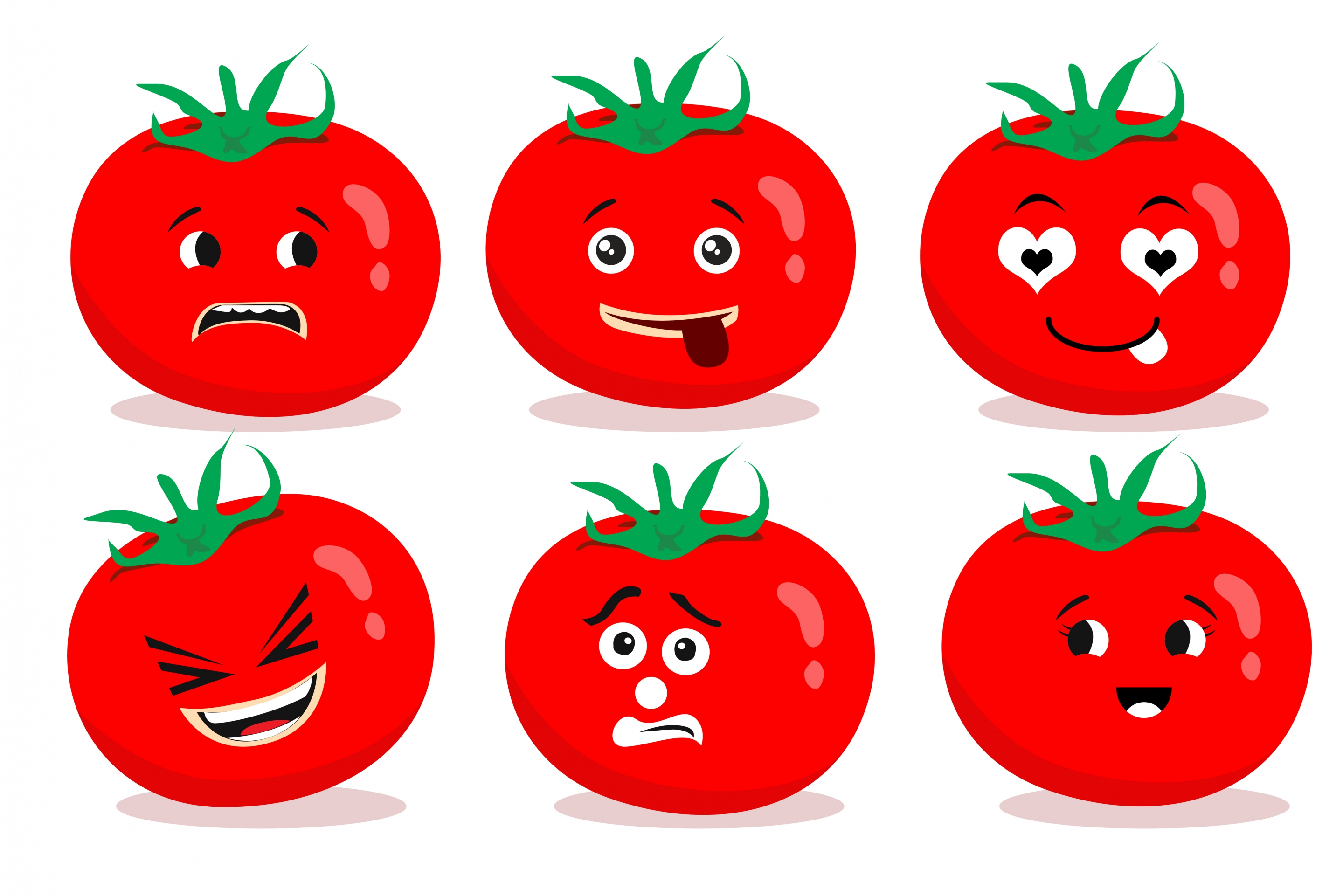 emotional face icons red tomato decoration