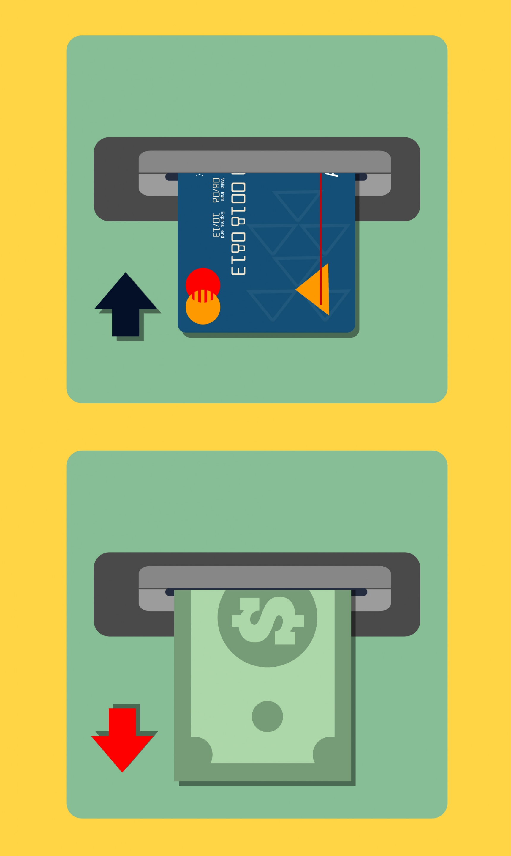 credit card advertising colored flat design money icon