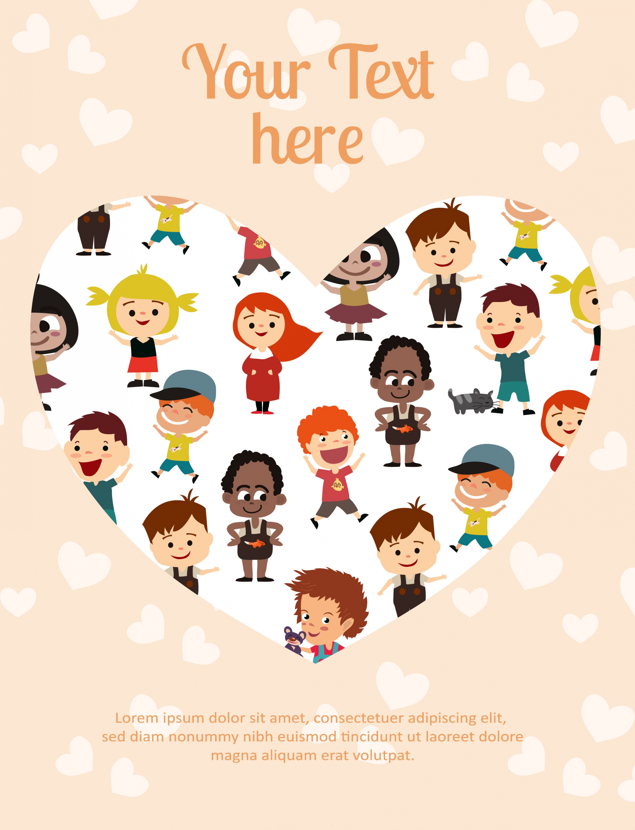 children background heart shape layout