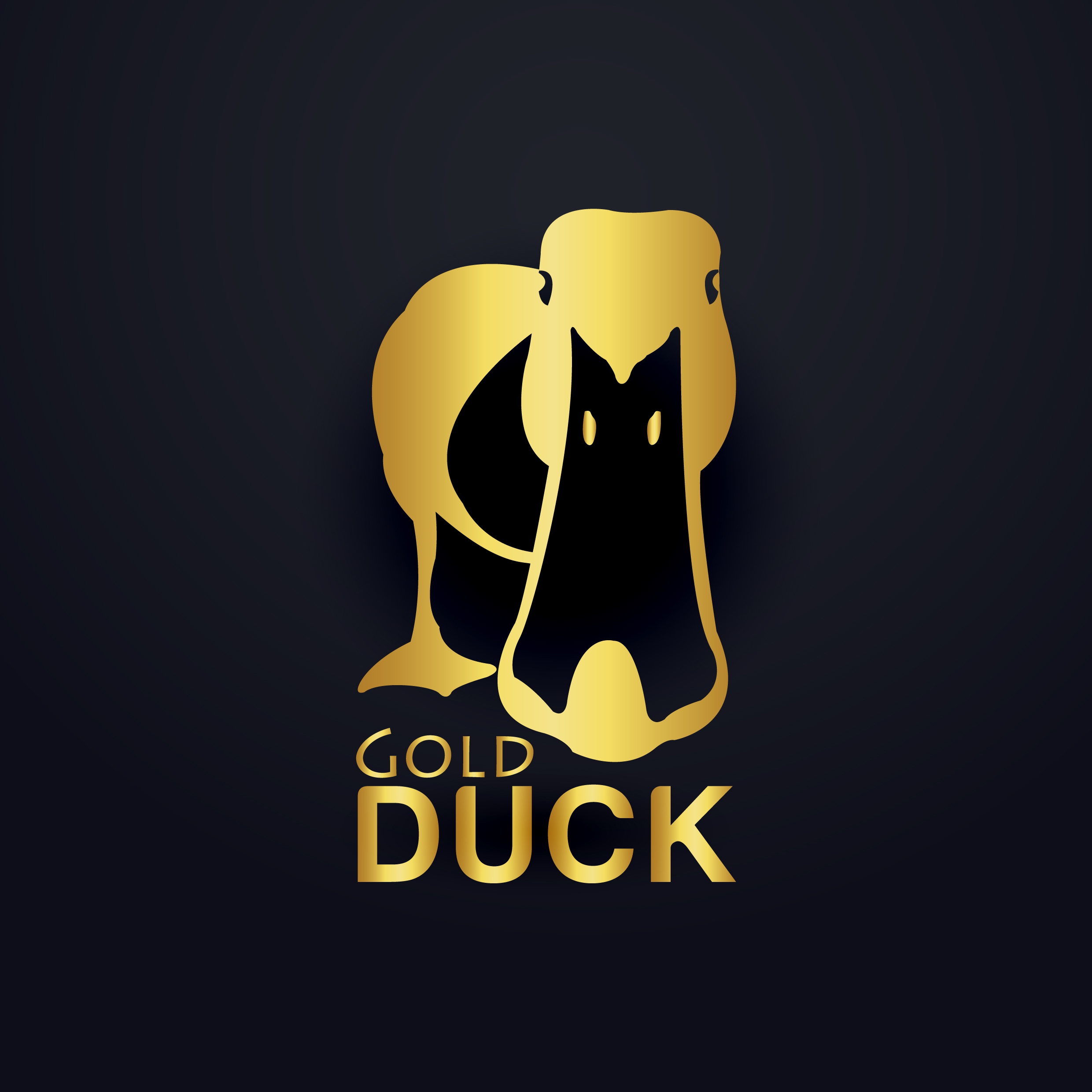 bird logo design golden duck icon dark design