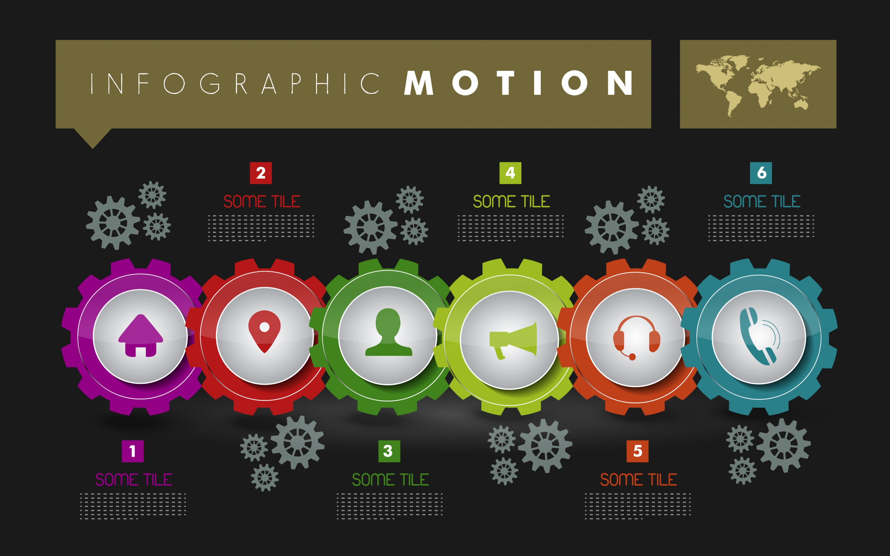 infographic background colorful gears ui icons decoration