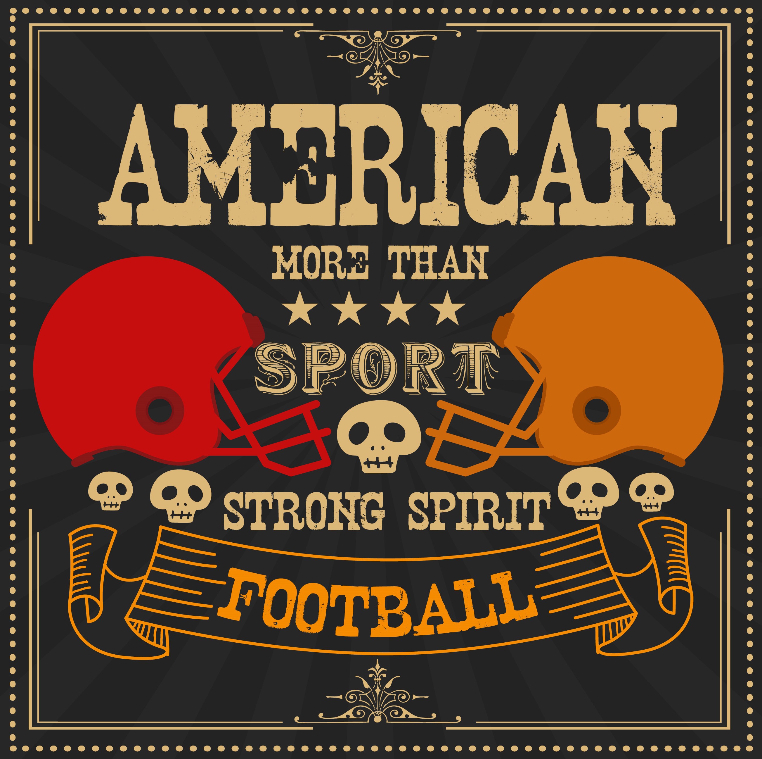 football advertising skull helmet icons retro design