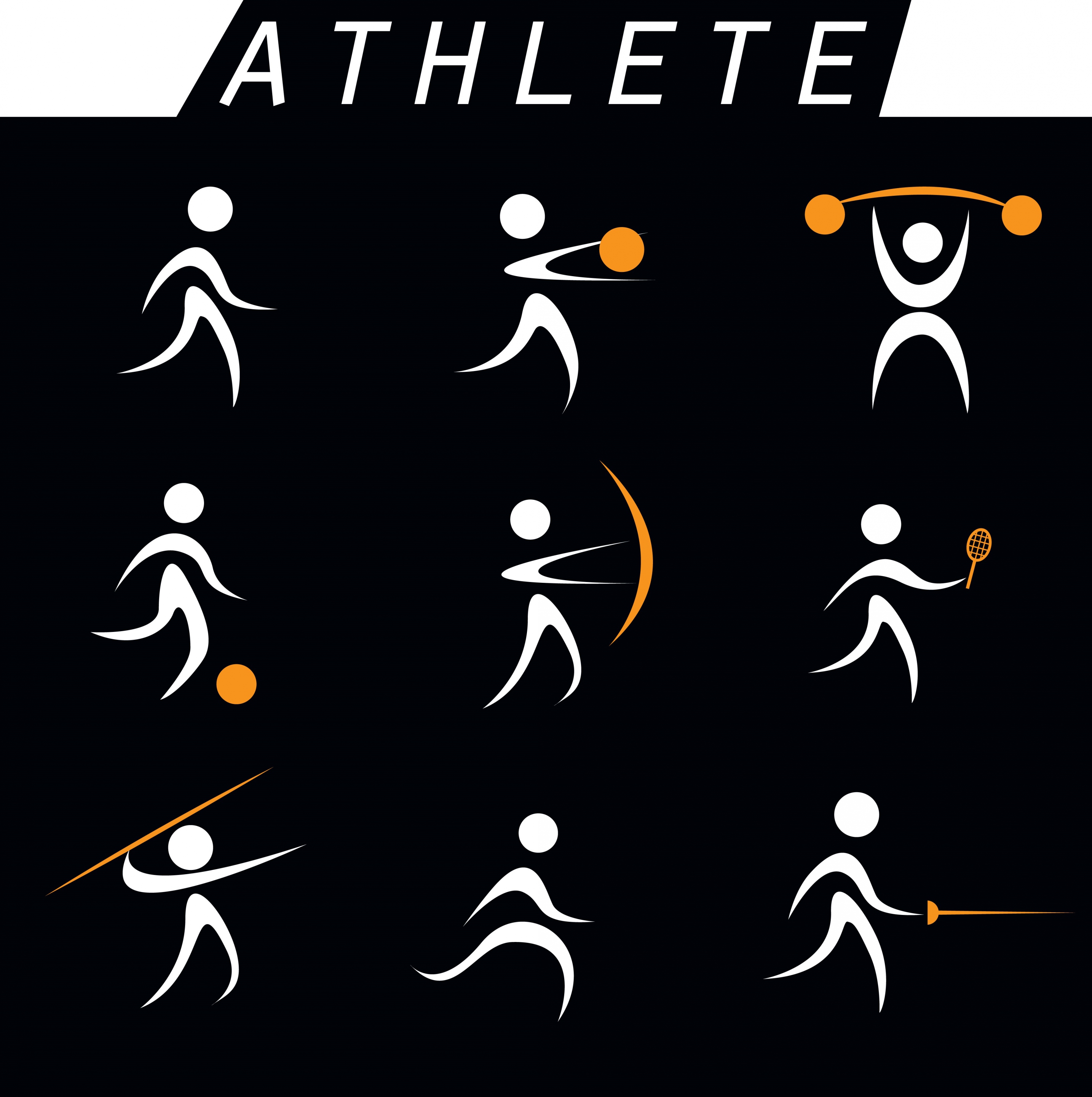 athletes signs isolation circle curves design