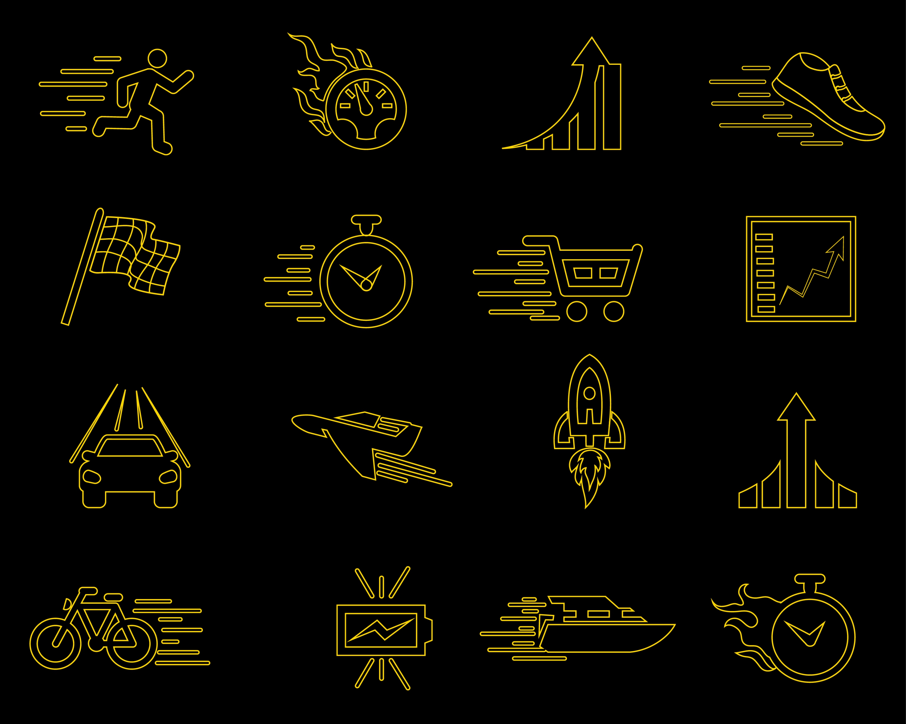 speed design elements black flat icons sketch