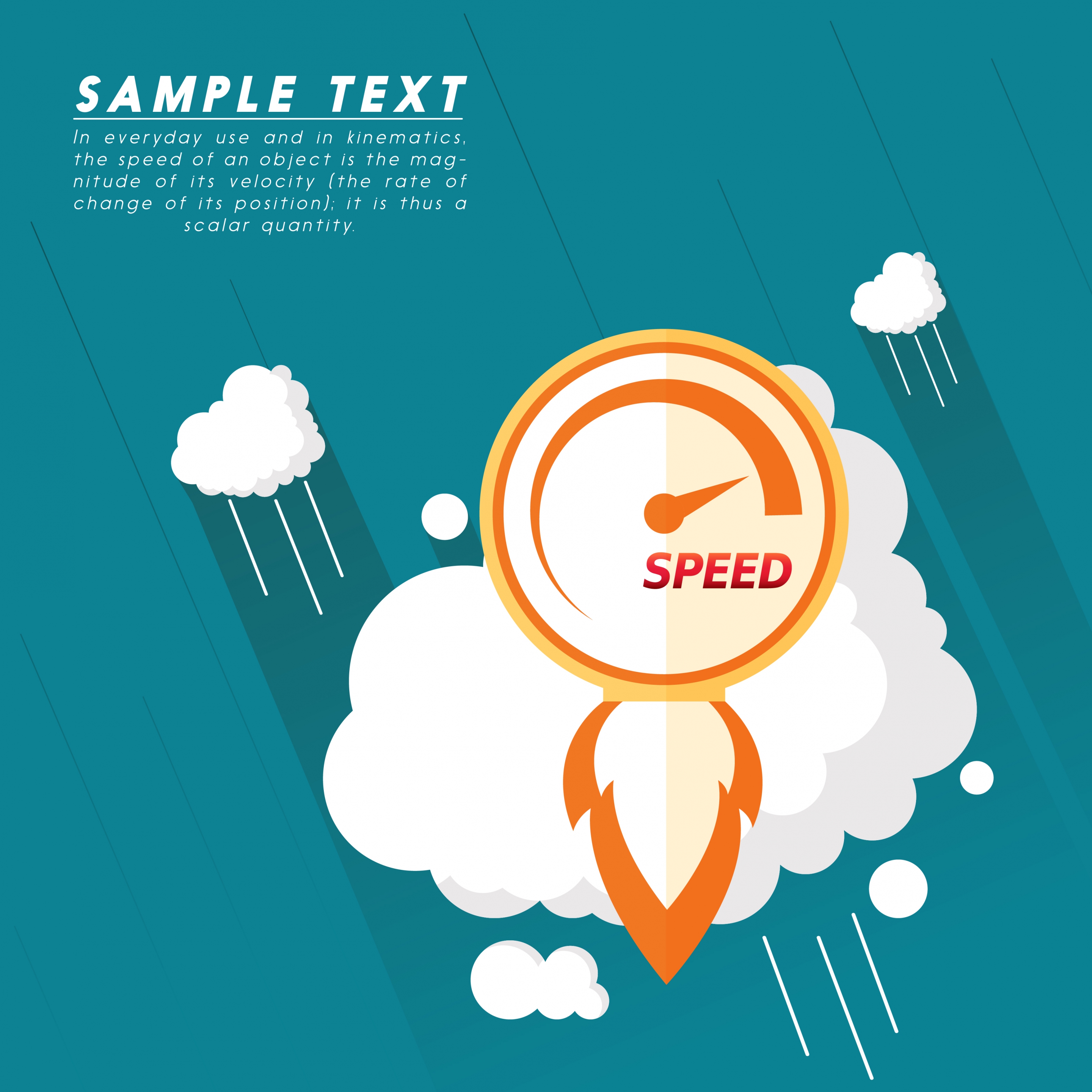 speed concept background cloud rocket gauge icons